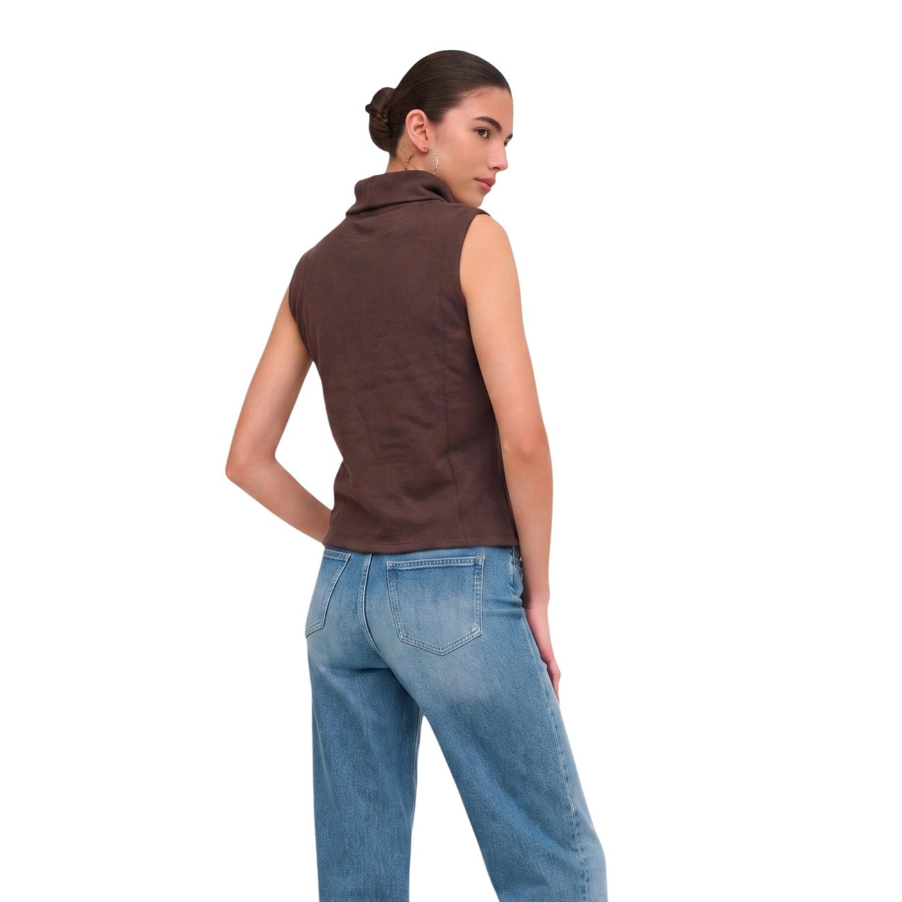 Jacqueline de Yong women's brown sleeveless jumper