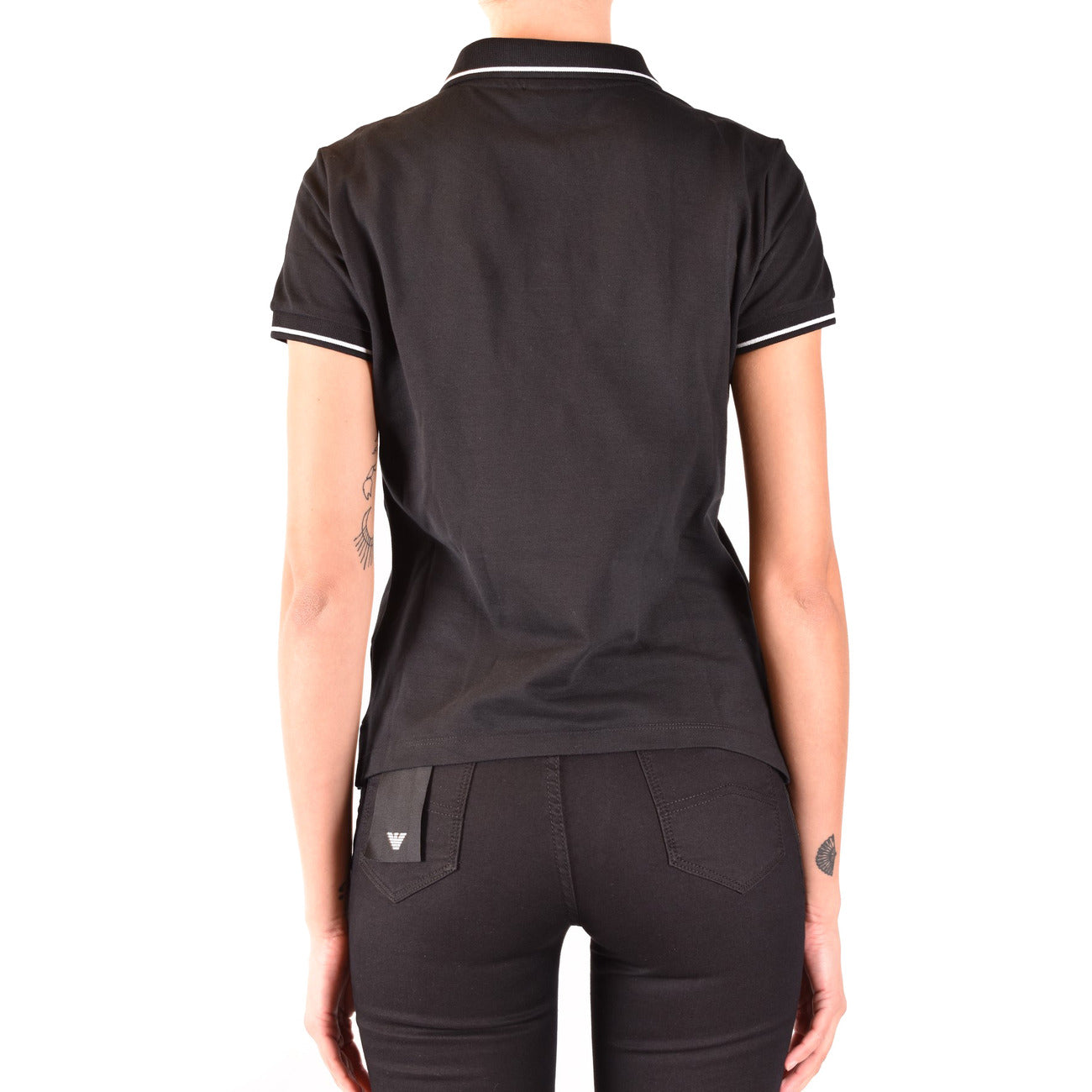 Women's Emporio Armani Cotton Polo Shirt – Black