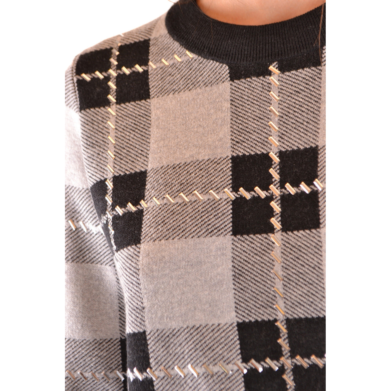 Women's Michael Kors Plaid Sweater - Grey