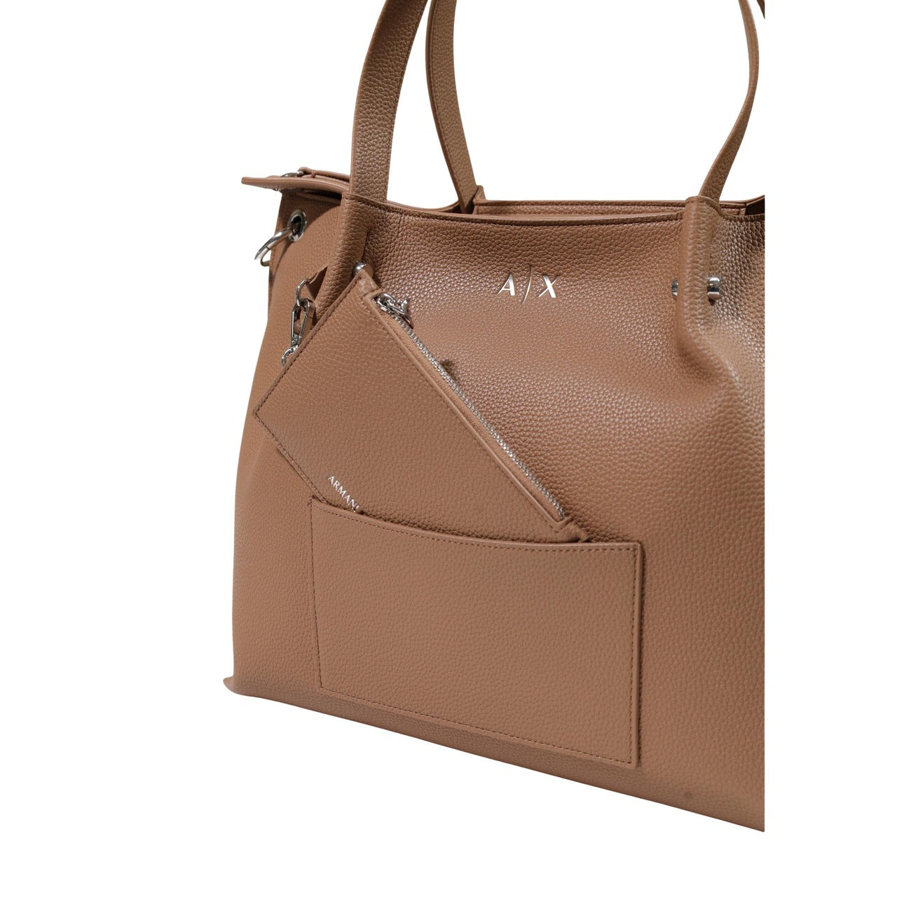 Women's large beige Armani Exchange shoulder bag