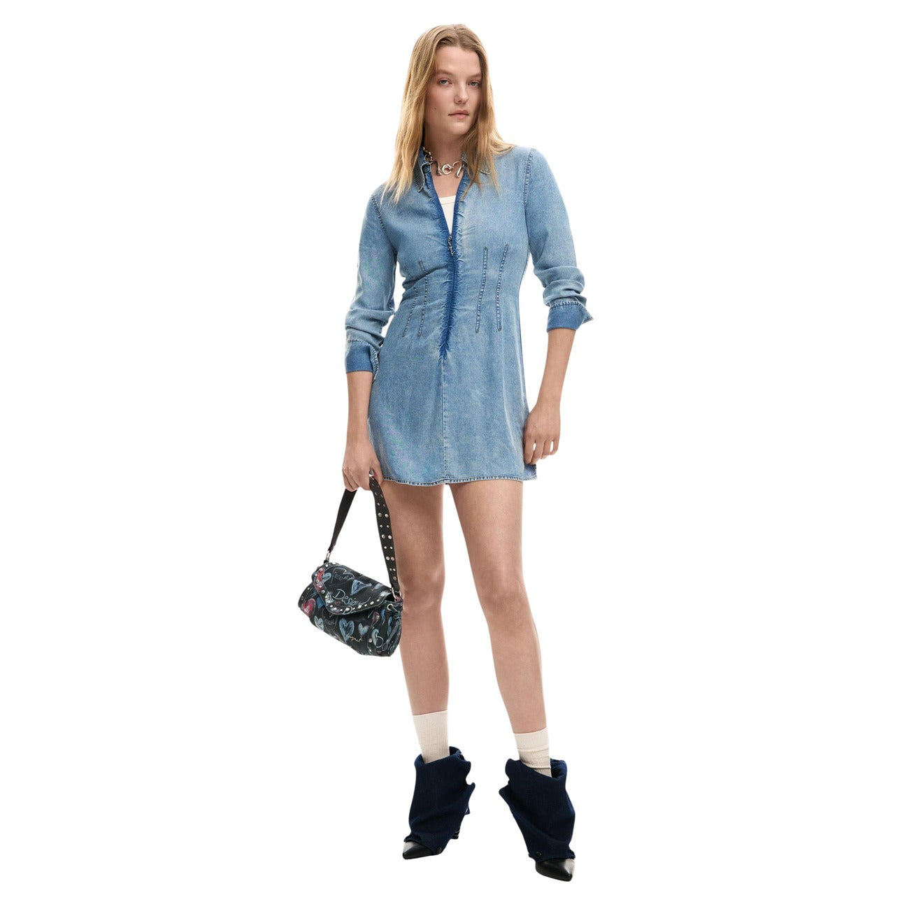 Desigual women's lyocell dress – Azure blue
