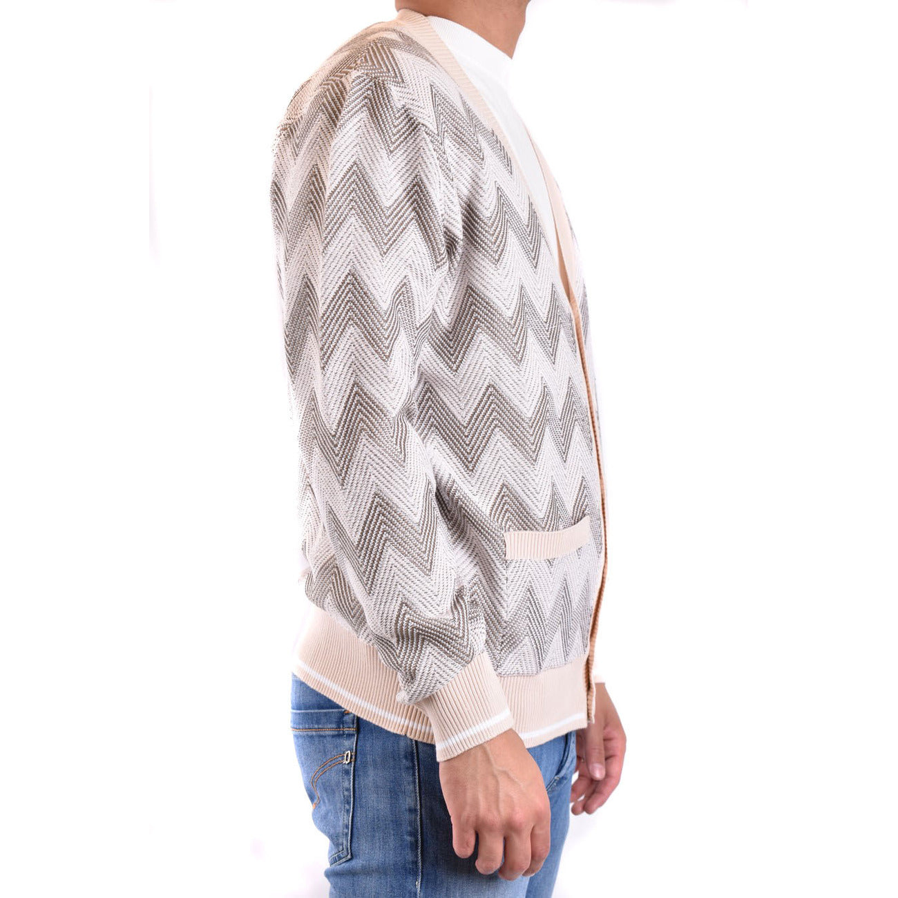 Men's Missoni striped cotton cardigan – Beige