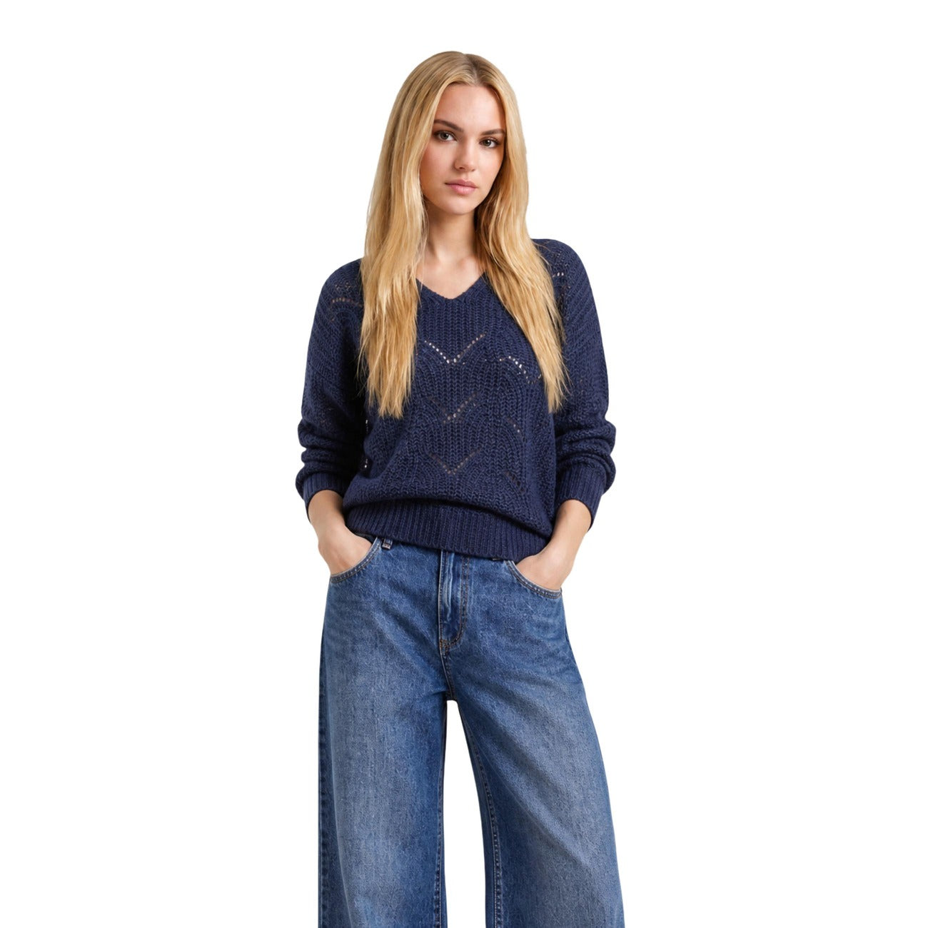 Women's Jumper Jacqueline de Yong – Beige, Burgundy, and Blue