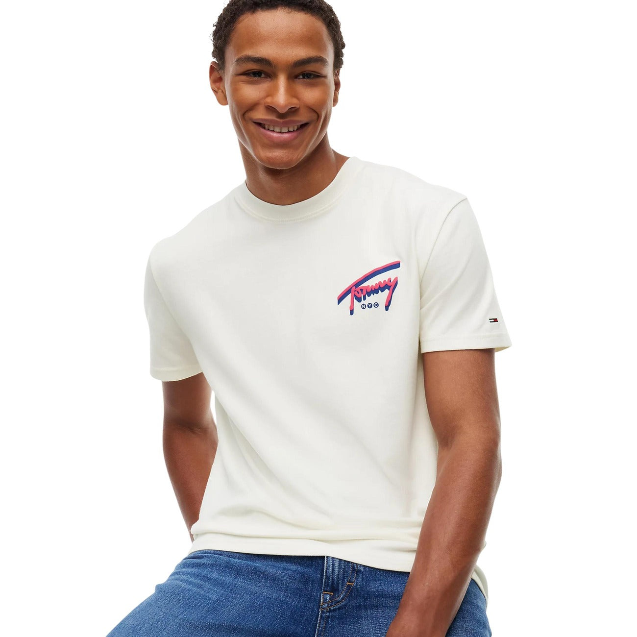 Men's Tommy Jeans organic cotton printed T-shirt – White