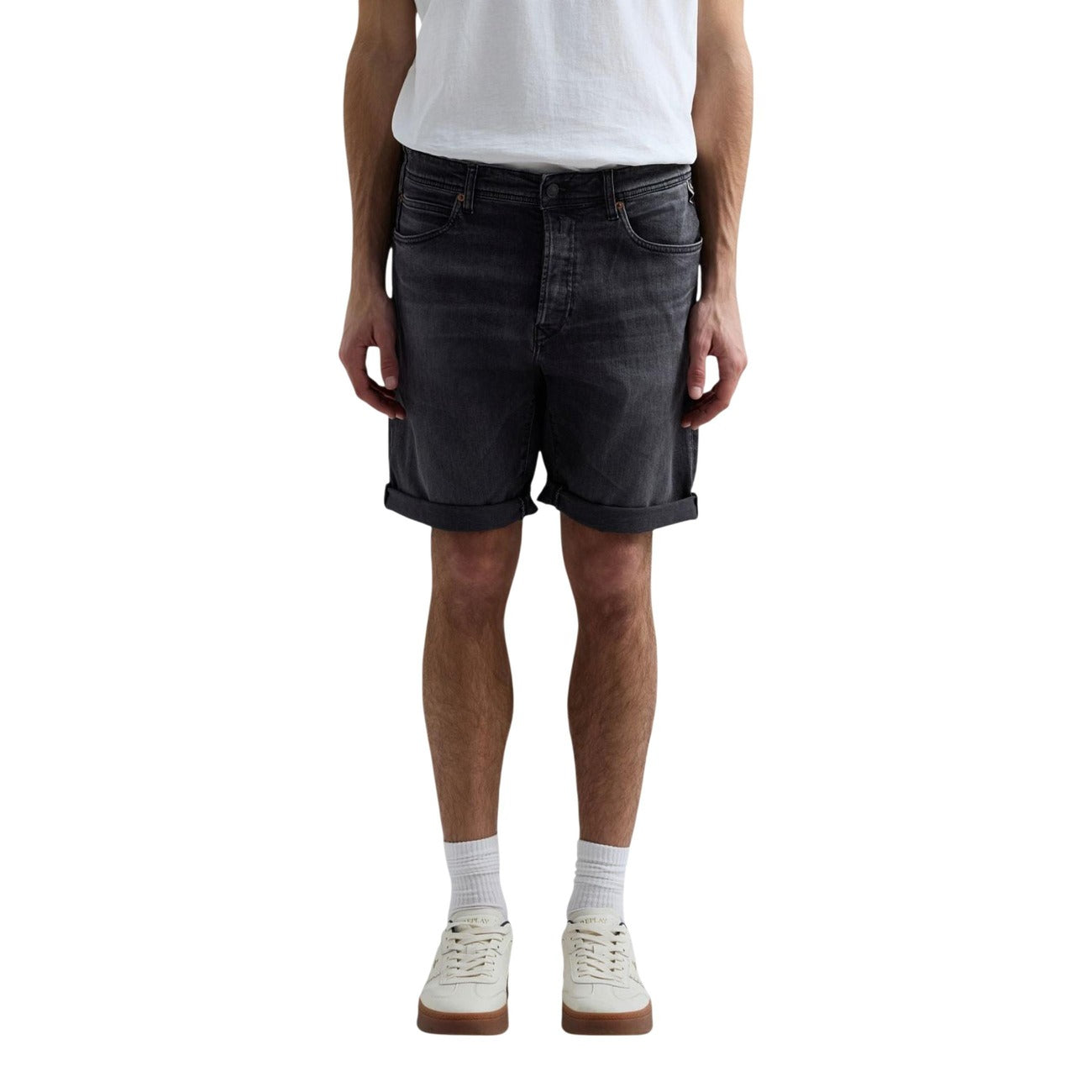 Men's Replay stretch cotton shorts - Grey