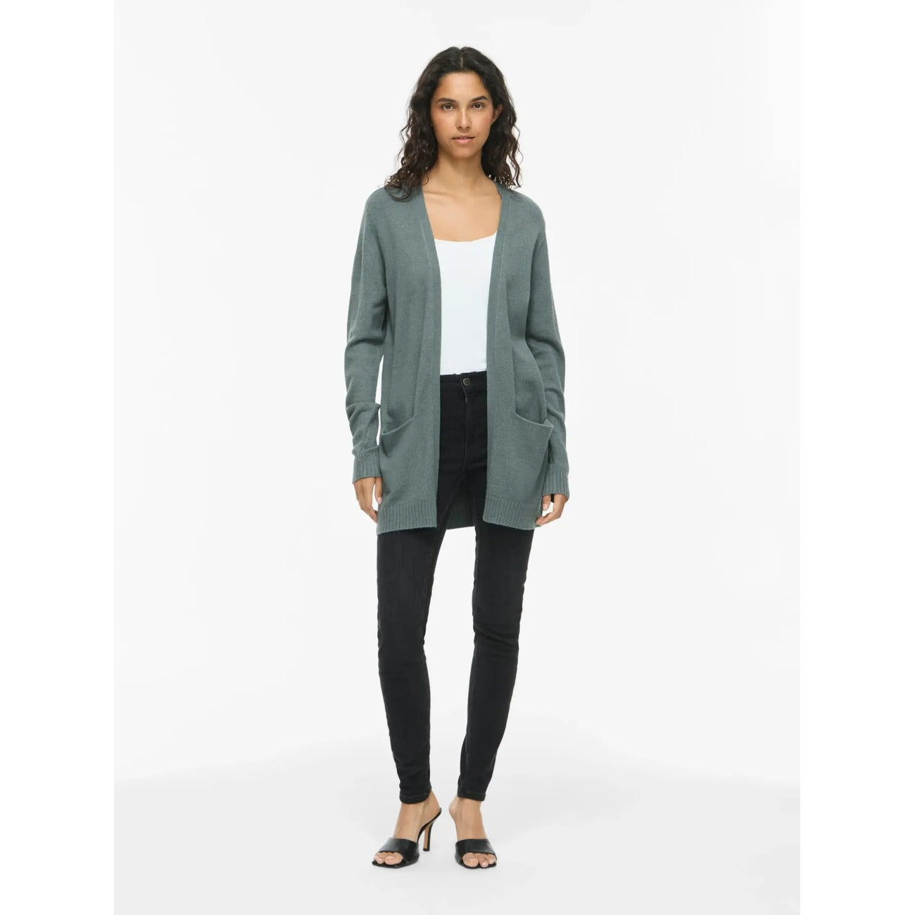 Vila Clothes Green Cardigan for Women