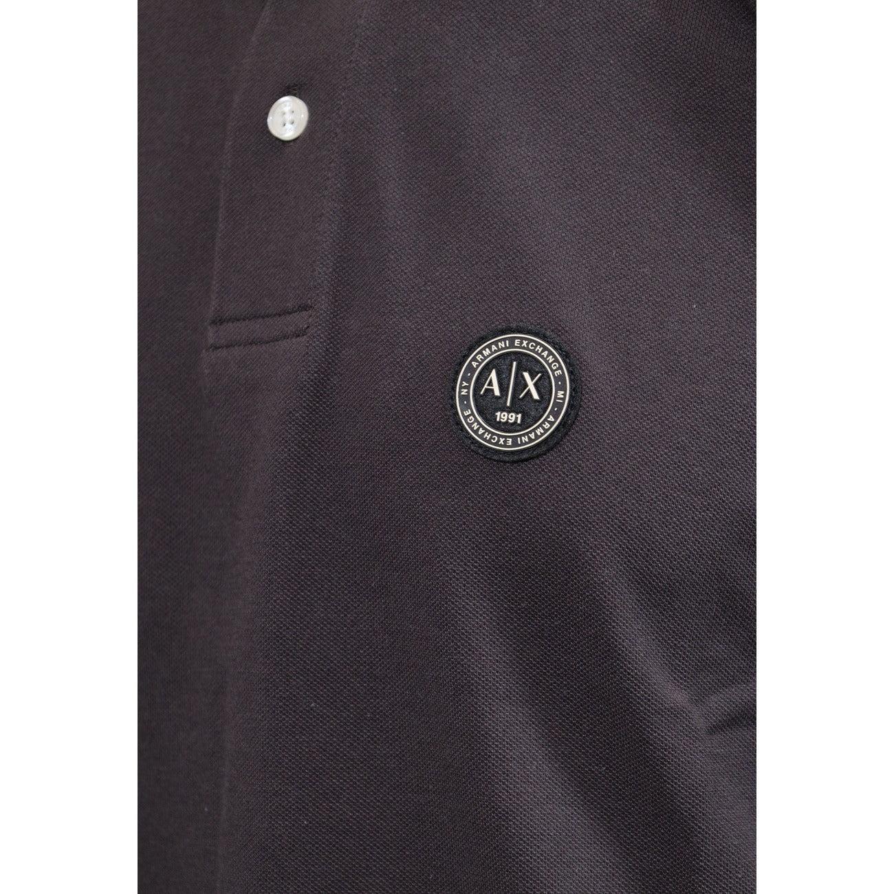 Men's Black Long-Sleeved Polo Shirt Armani Exchange