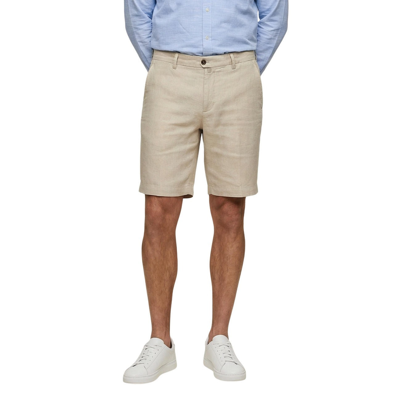 Bermuda homme Borghese en lin – Bleu