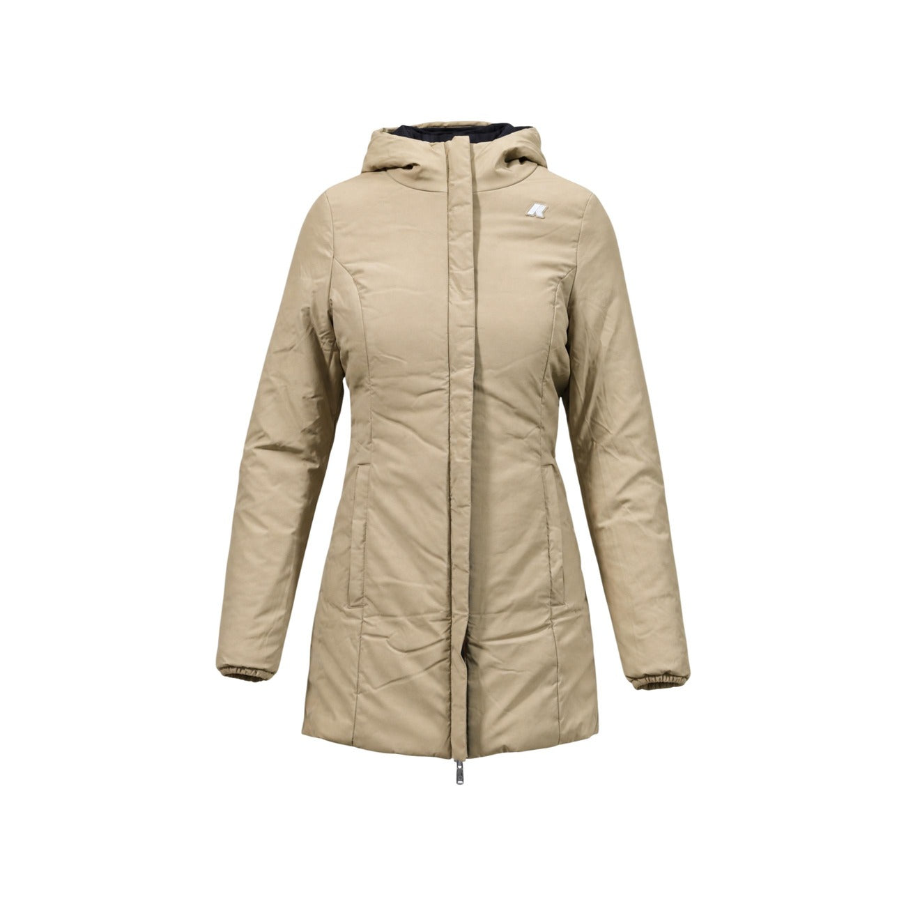 Women's K-Way Hooded Jacket – Black and Burgundy