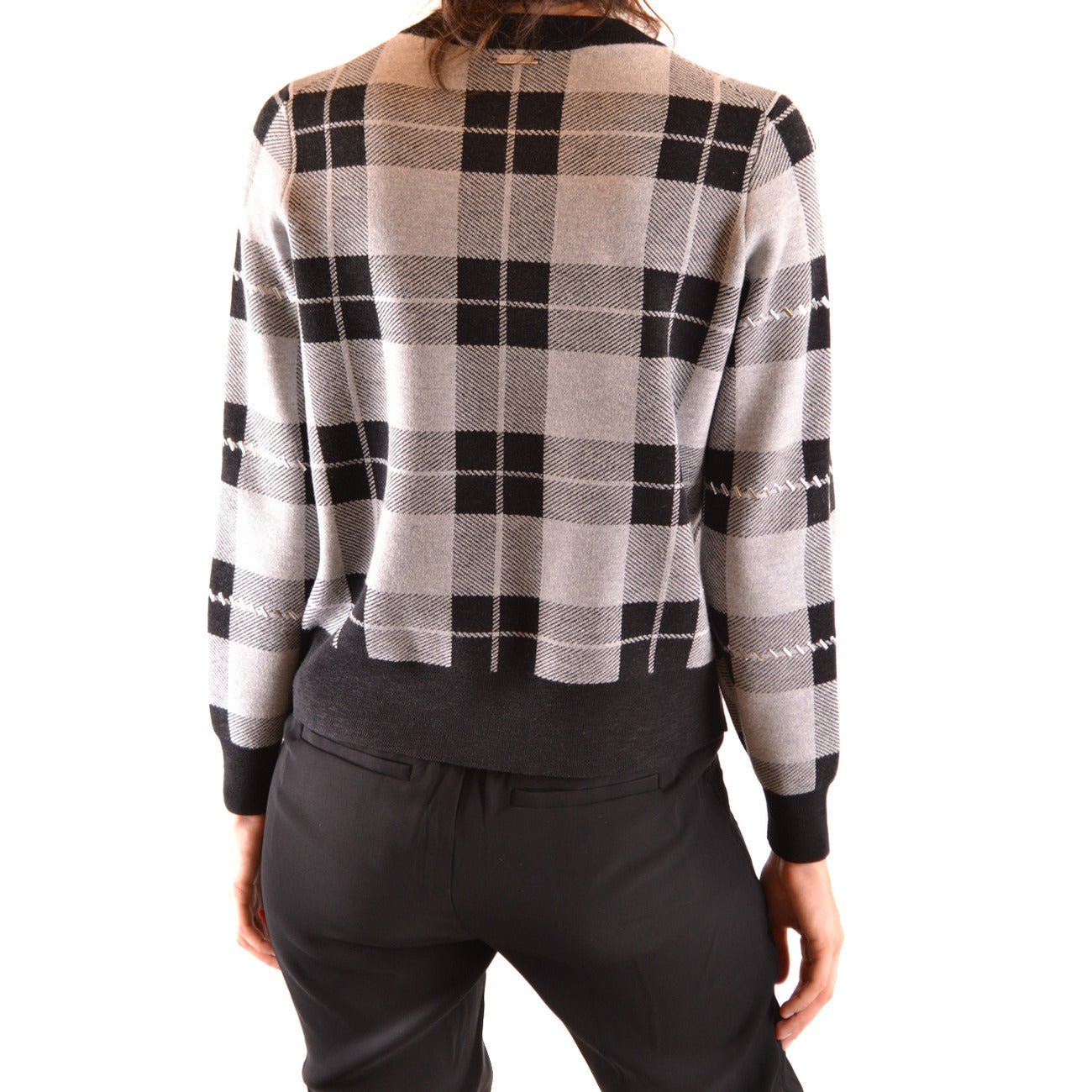 Women's Michael Kors Plaid Sweater - Grey