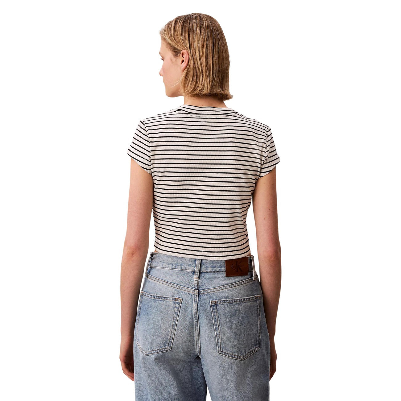 Calvin Klein Jeans Striped Women's Top – Black