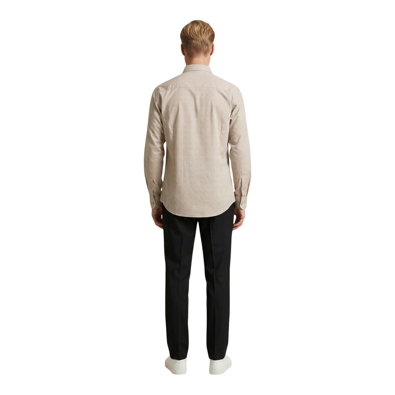 Gianni Lupo Men's Geometric Shirt – Beige