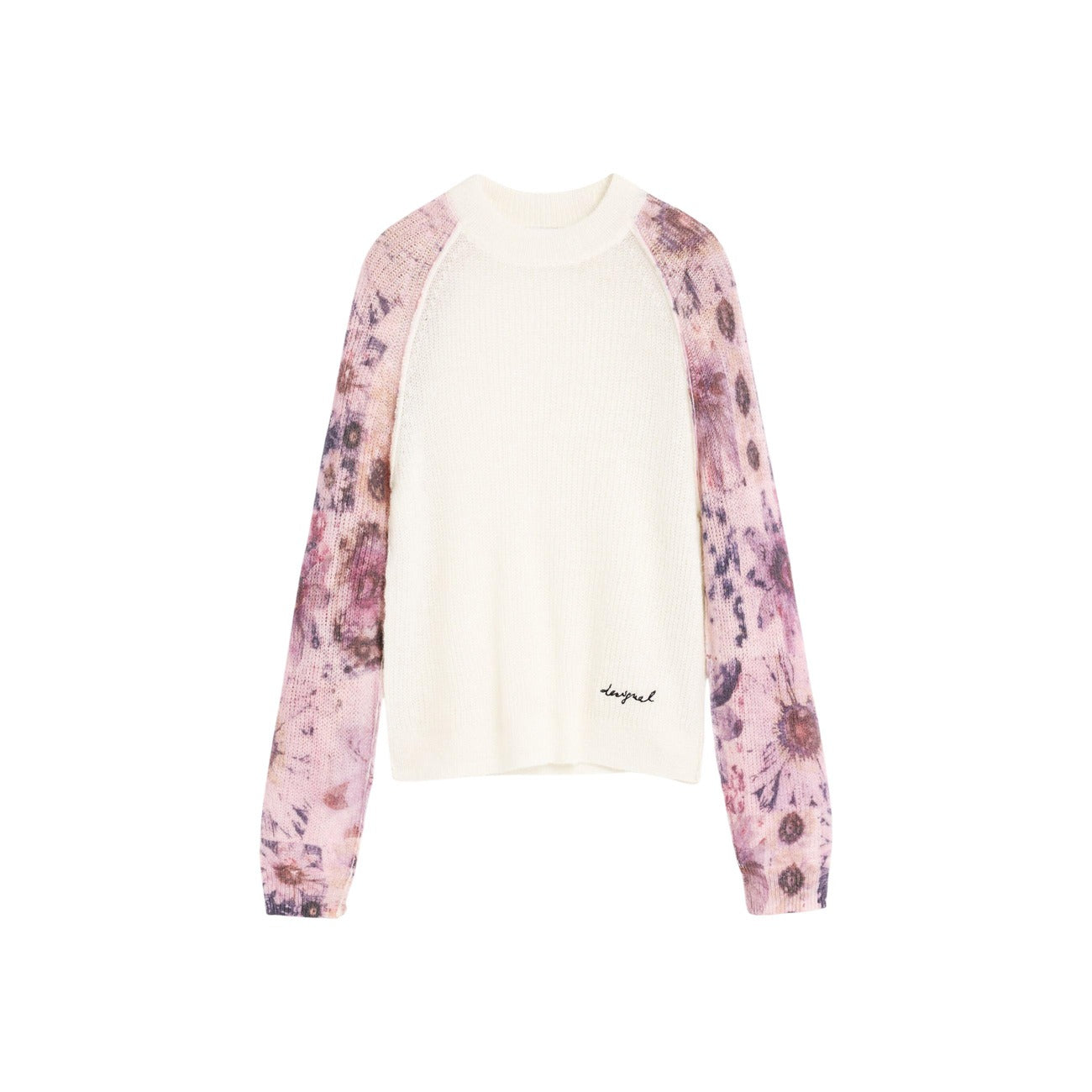 Women's Desigual Floral Sweater with Wool – White