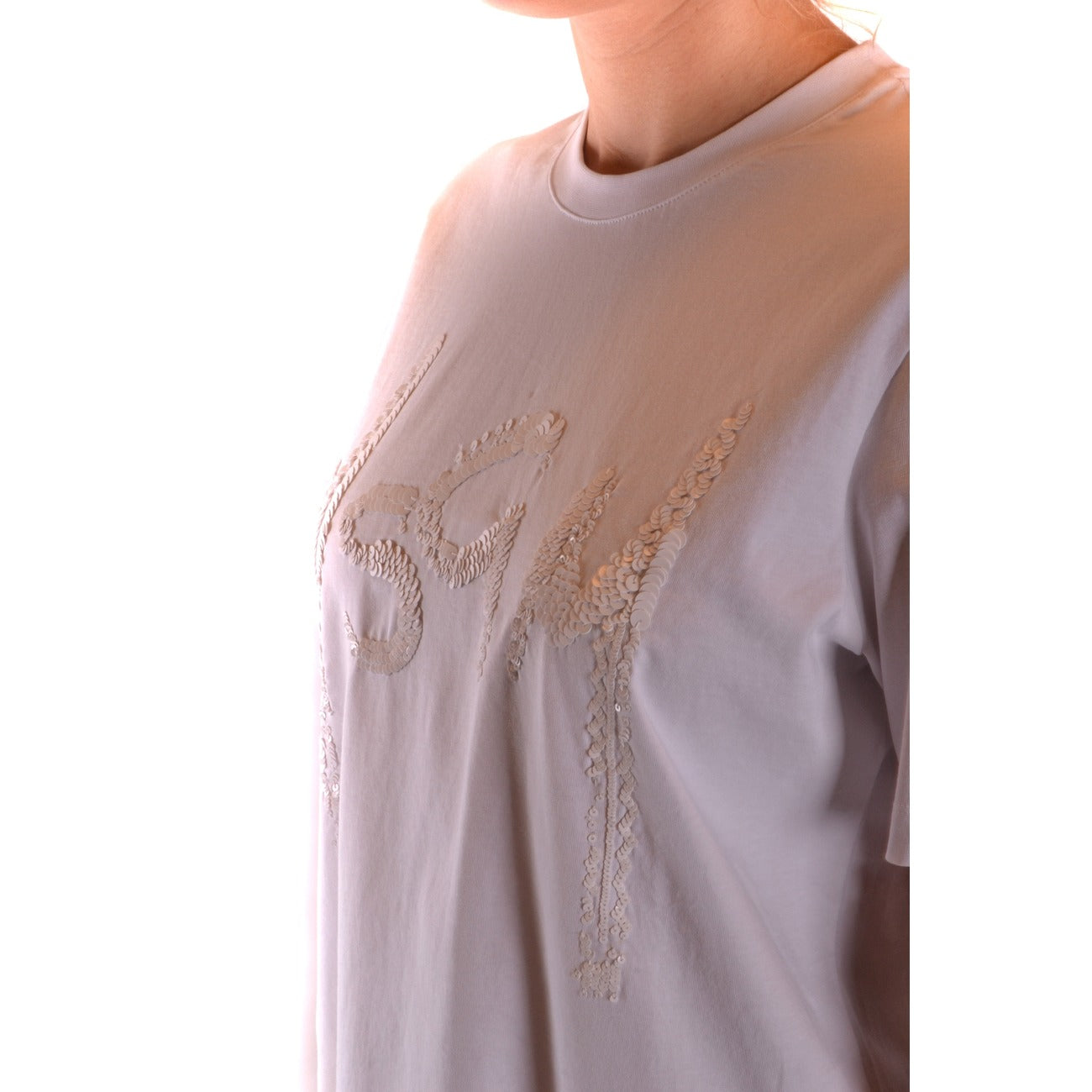 MSGM Women's Sequin Cotton T-shirt – White