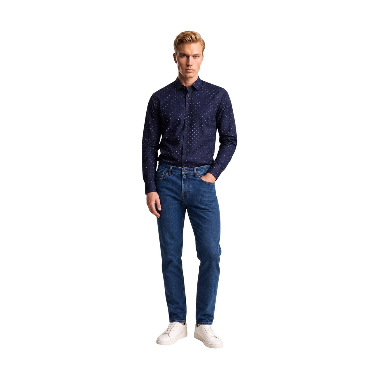 Armani Exchange - Men's Blue Geometric Shirt