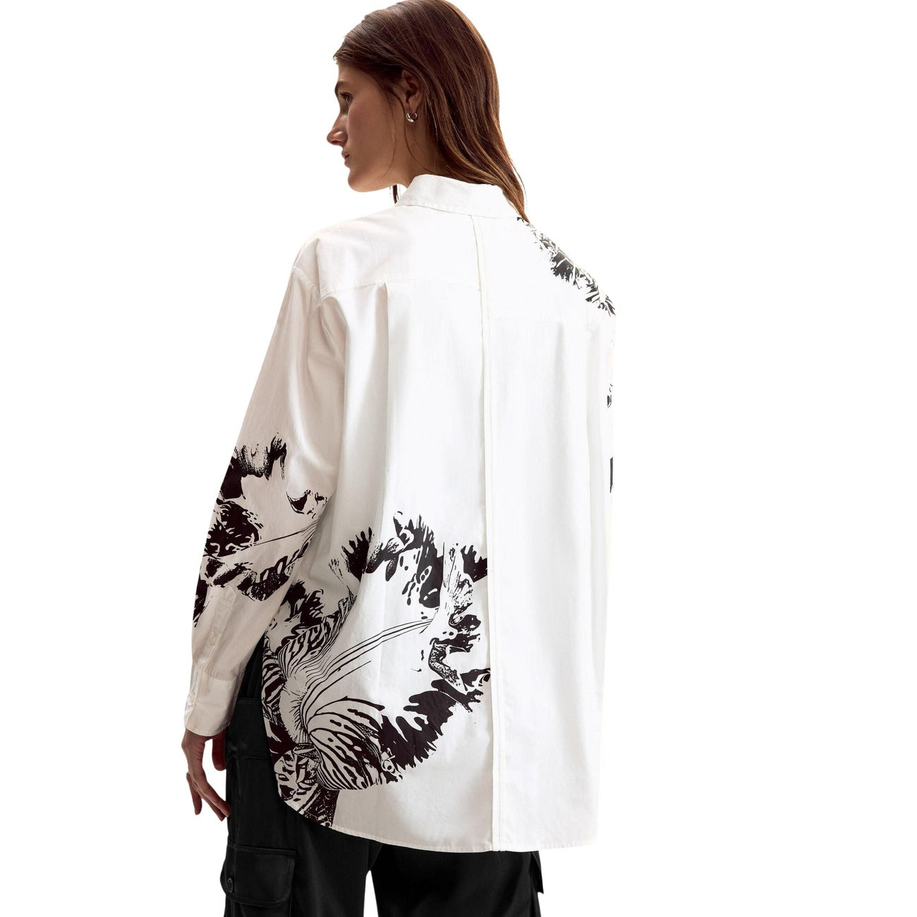 Women's Desigual printed cotton shirt – White