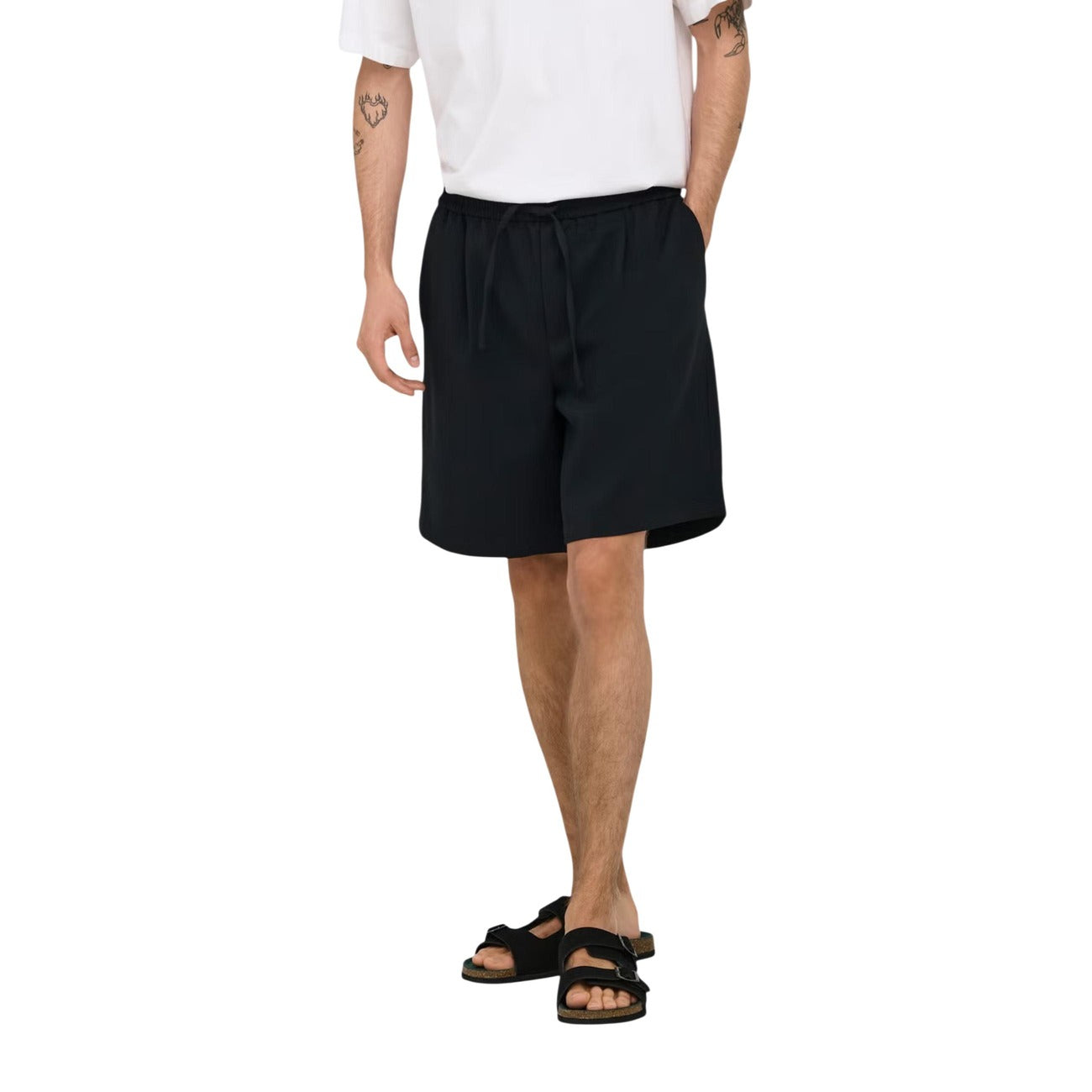 Only & Sons Men's Bermuda Shorts with Side Pockets – Grey