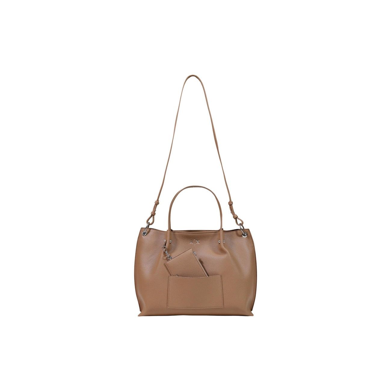 Women's large beige Armani Exchange shoulder bag