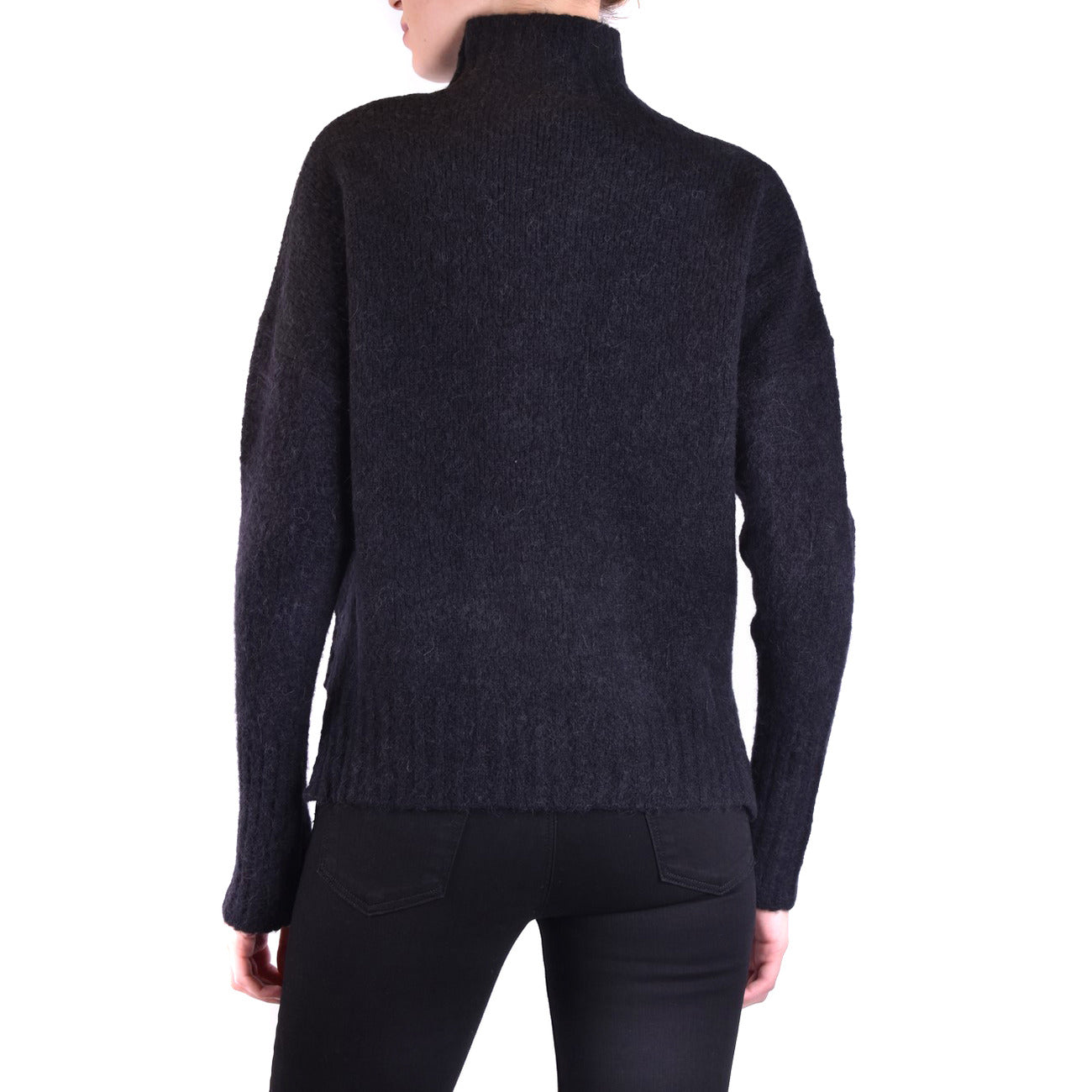 Pinko women's high-neck wool and alpaca sweater - Black