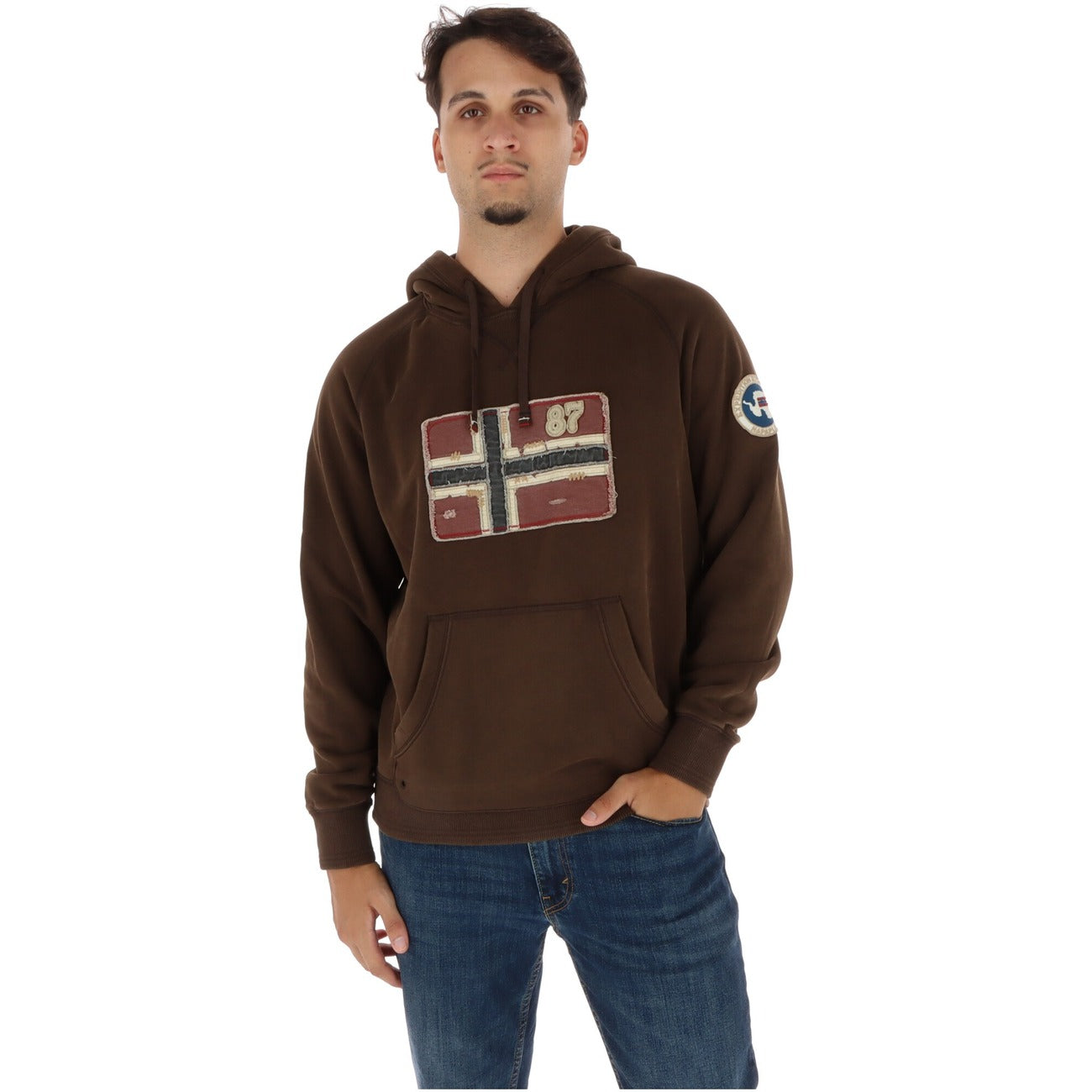 Napapijri Men's Hoodie NP0A8BBQWT31 – Brown