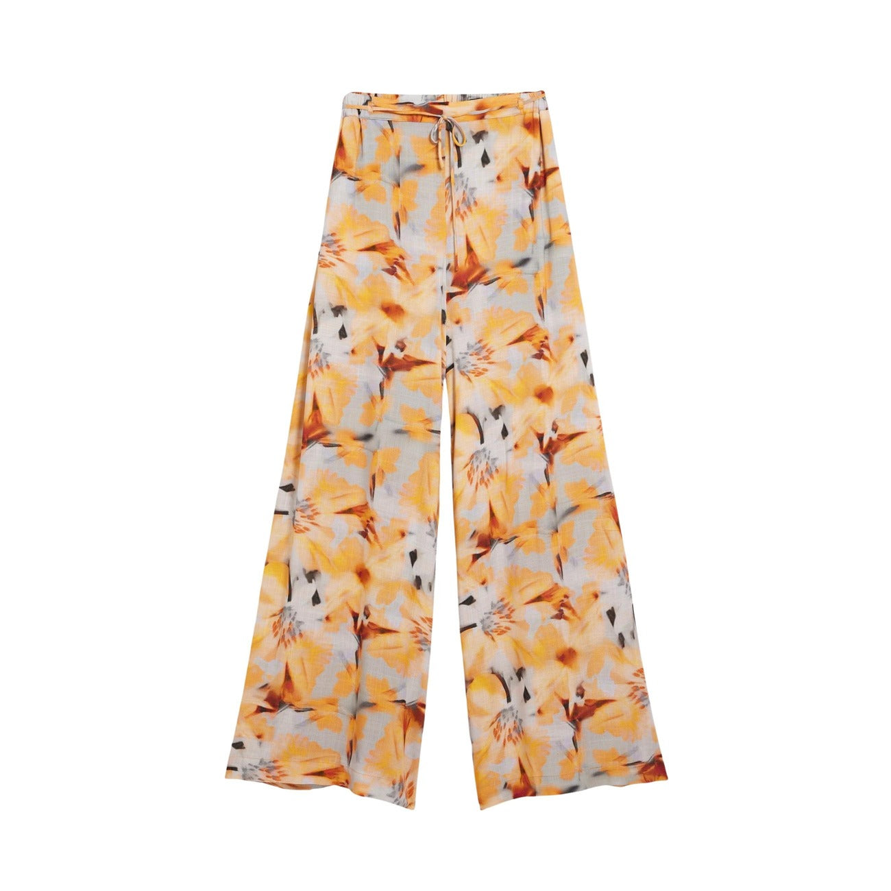 Pantalon femme Desigual floral en viscose – Orange