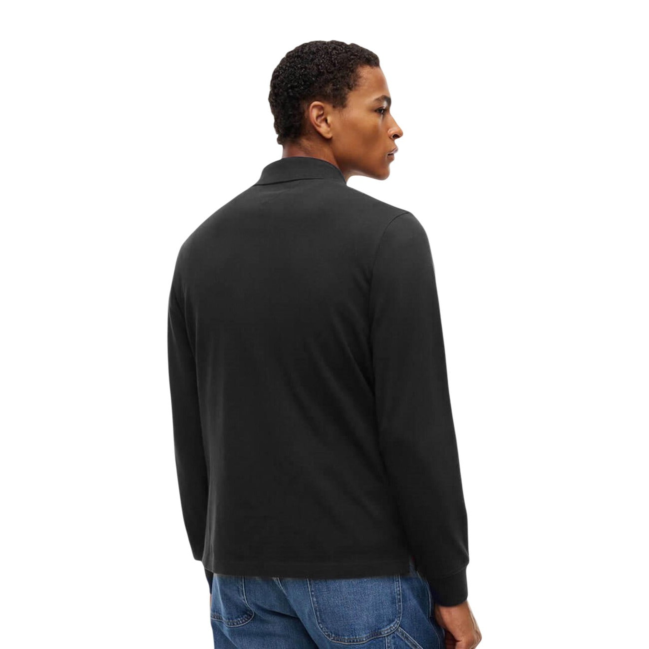 Men's black long-sleeved polo shirt Tommy Hilfiger Jeans