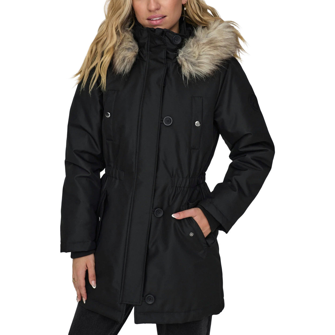 Only women's hooded jacket - Black