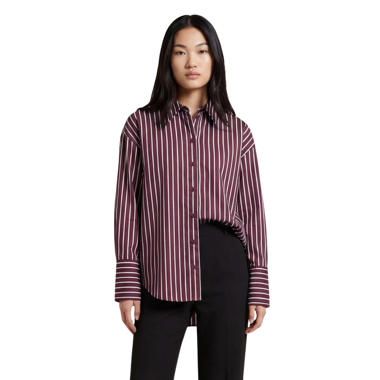 Women's Striped Shirt Jacqueline De Yong – Burgundy