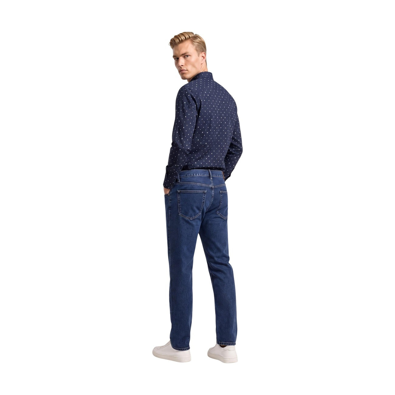 Armani Exchange - Men's Blue Geometric Shirt