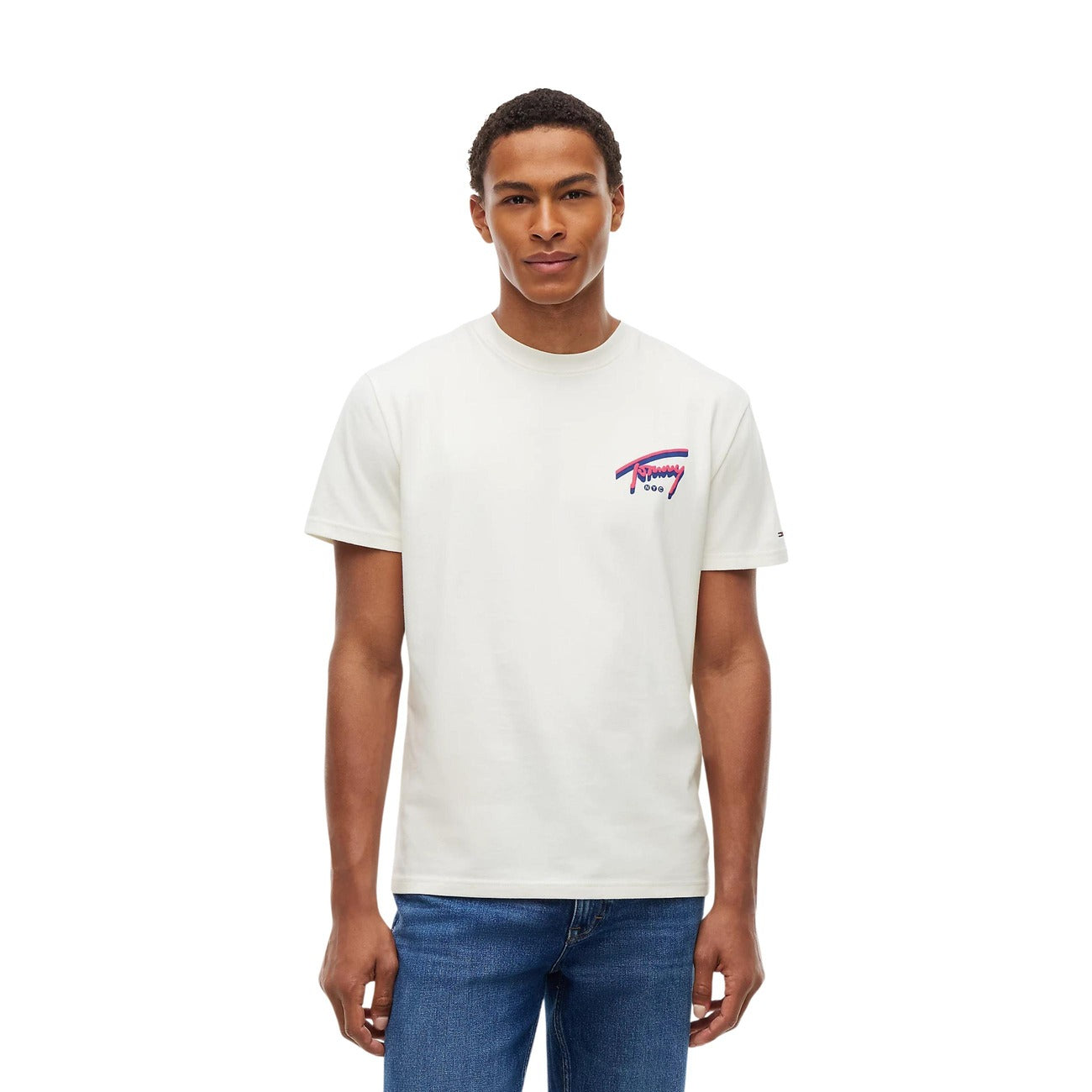 Men's Tommy Jeans organic cotton printed T-shirt – White