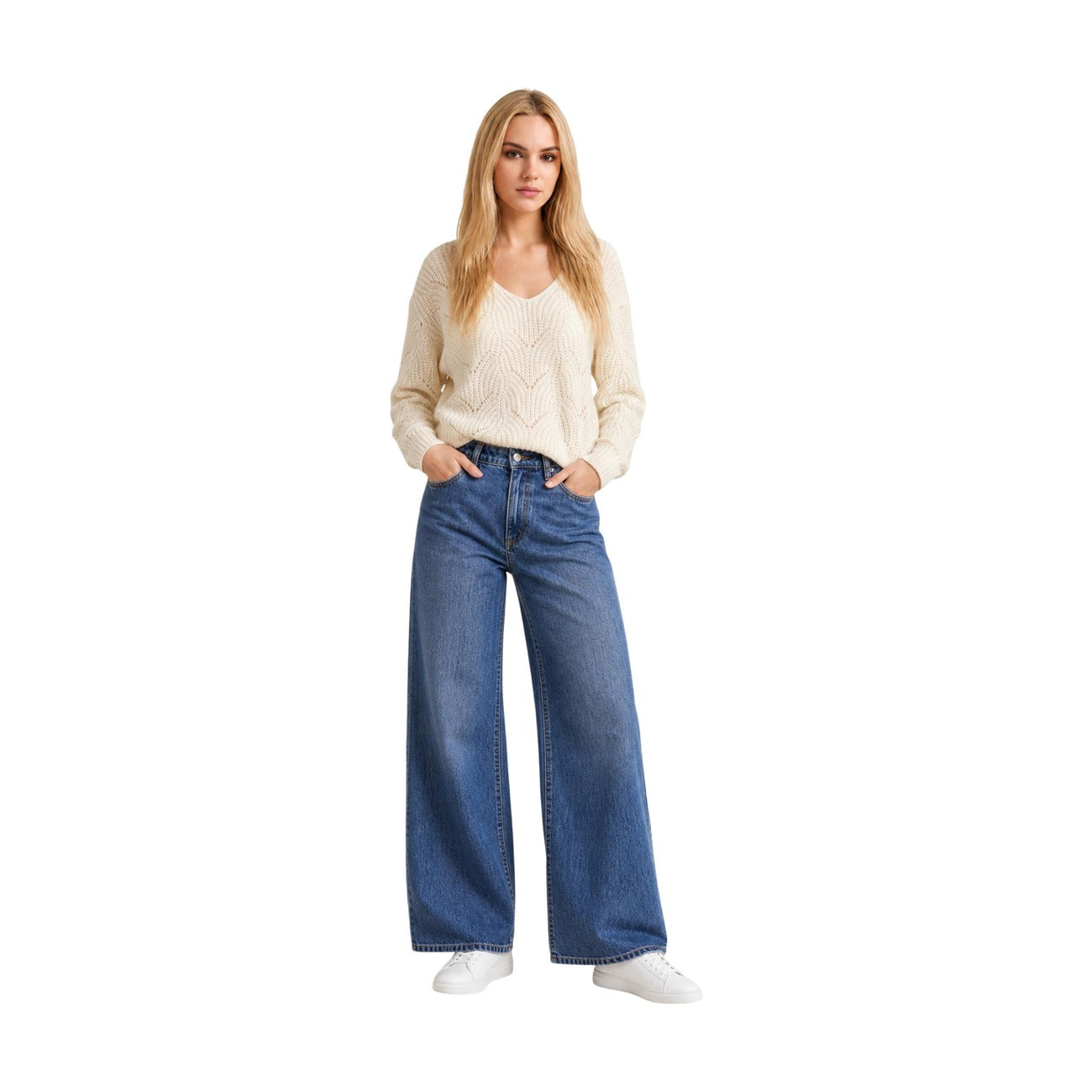 Women's Jumper Jacqueline de Yong – Beige, Burgundy, and Blue