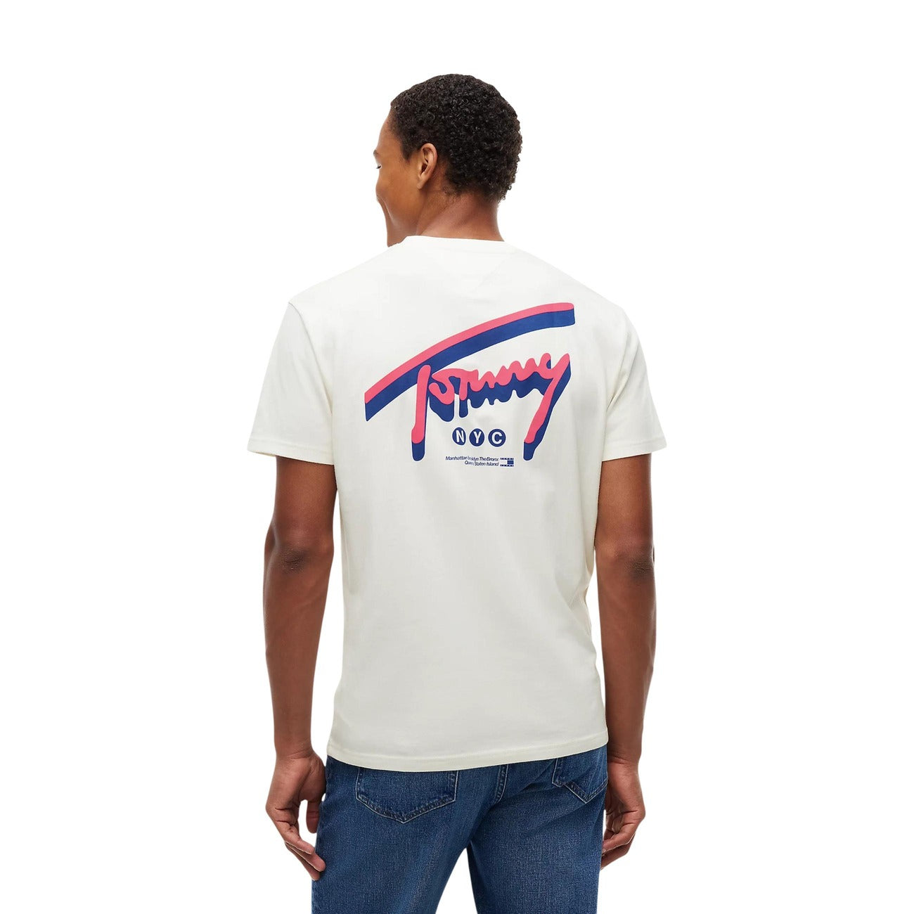 Men's Tommy Jeans organic cotton printed T-shirt – White