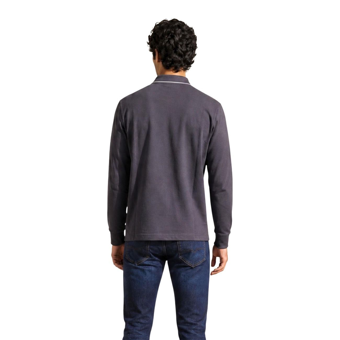Men's Black Long-Sleeved Polo Shirt Armani Exchange