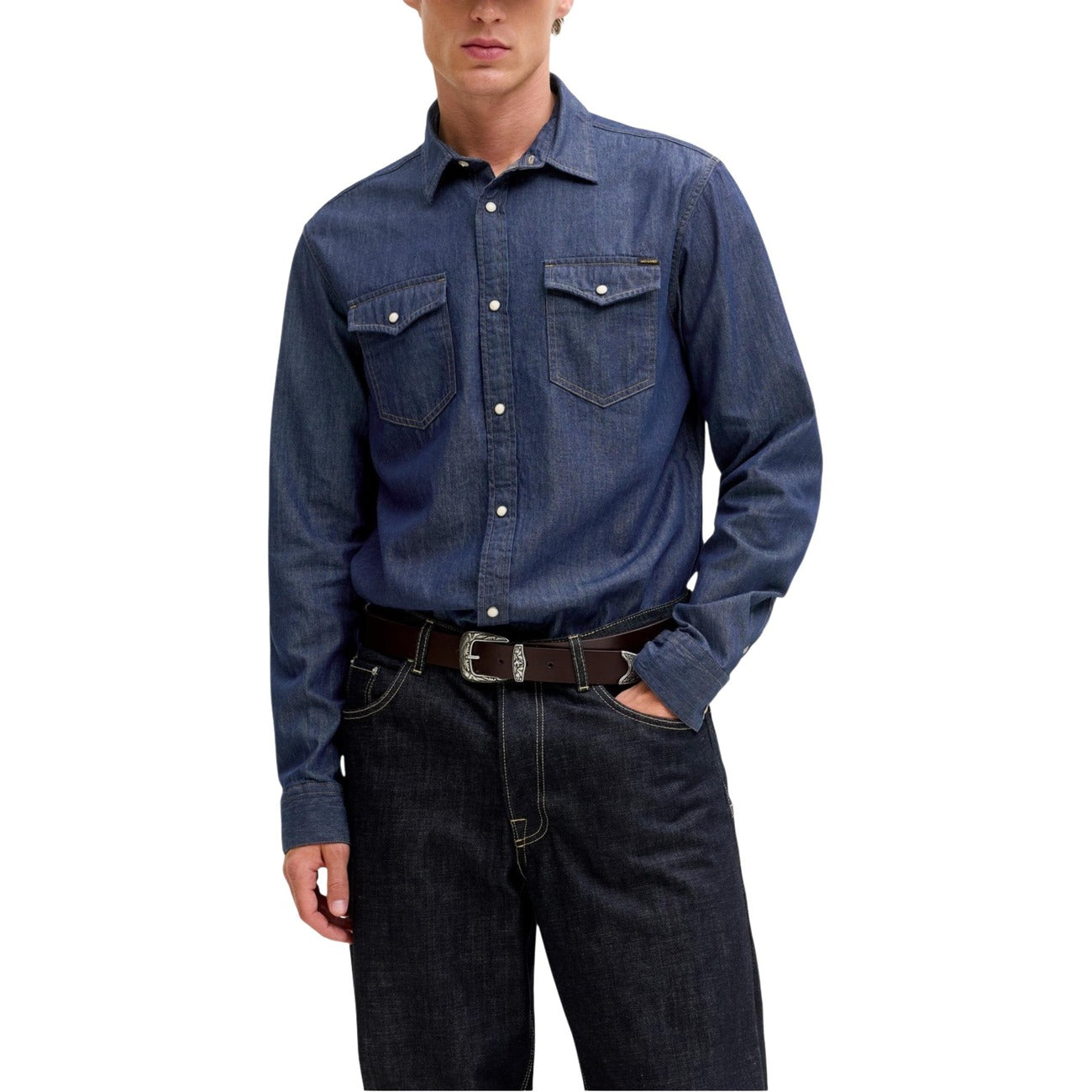 Chemise homme bleue en jean Jack & Jones