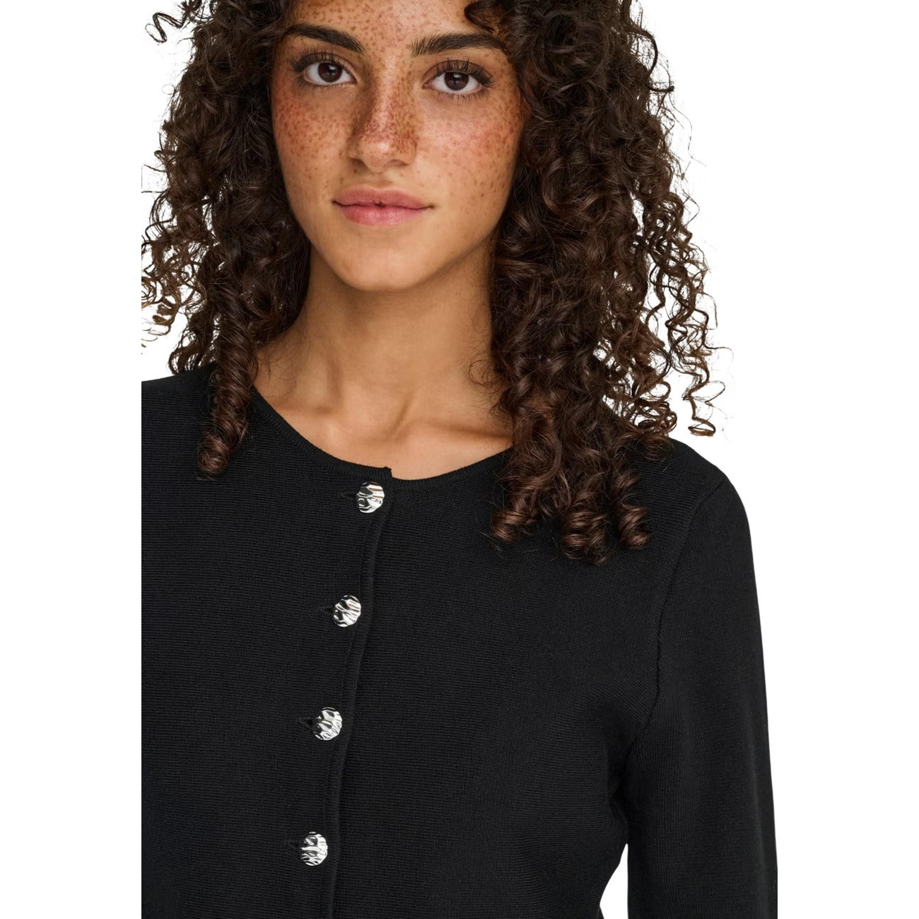 Only women's black button-up sweater