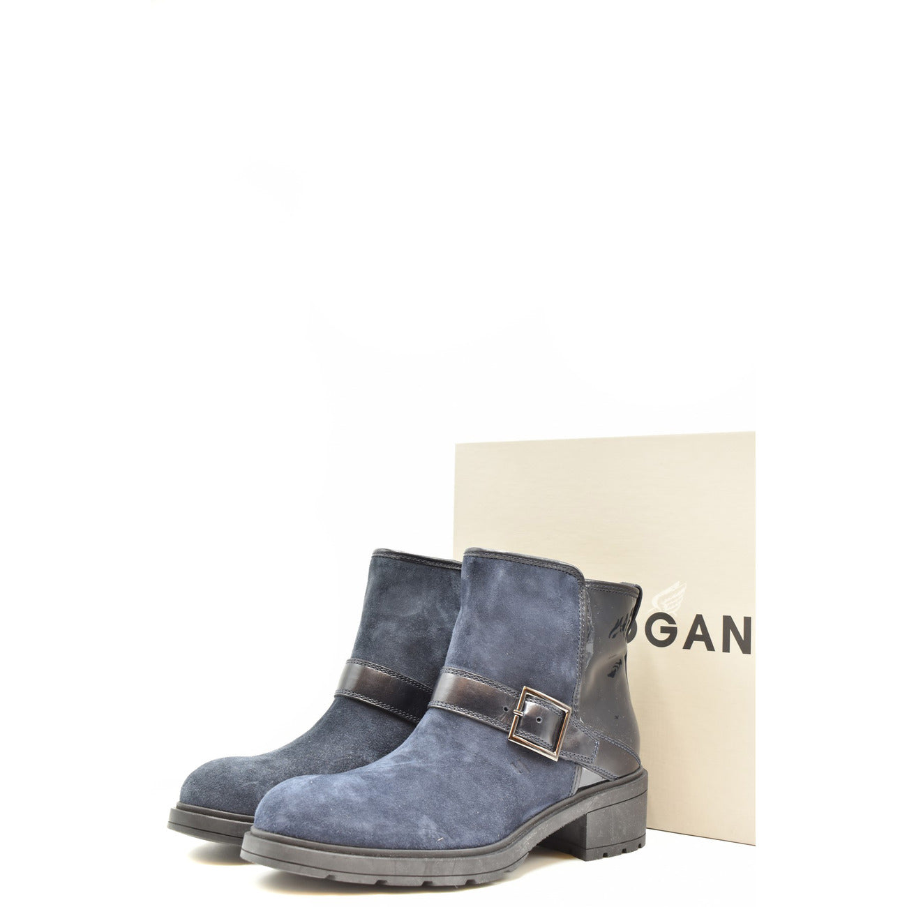 Bottines femme Hogan effet chamois et cuir – Gris