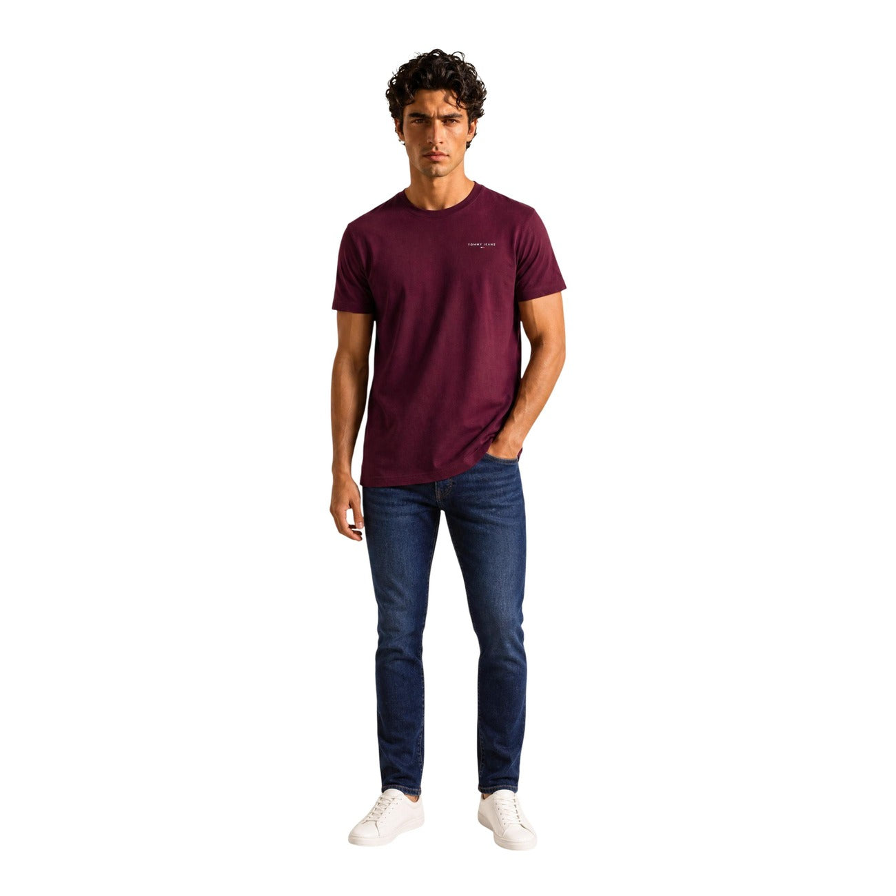 Men's burgundy T-shirt Tommy Hilfiger Jeans
