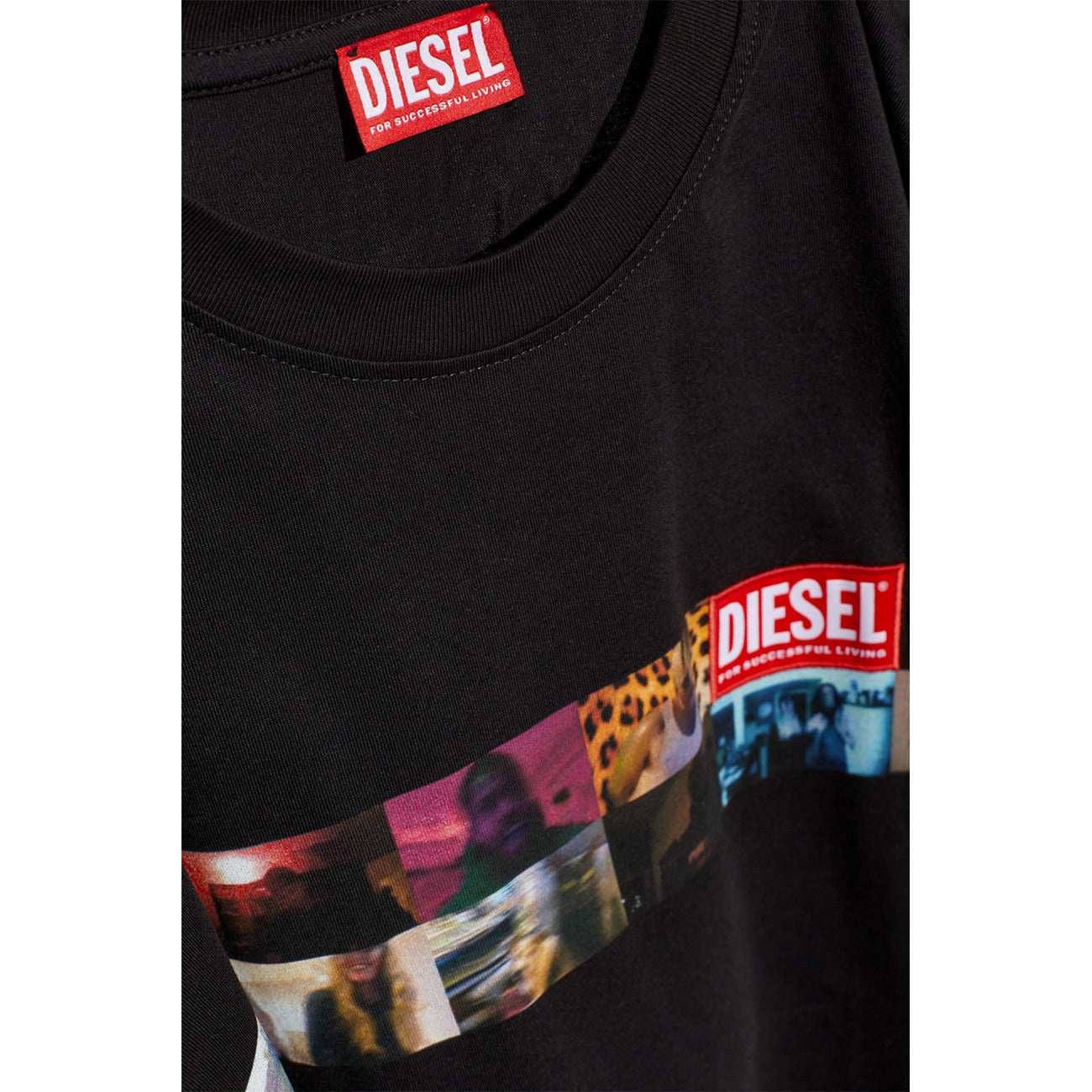 Men's Diesel Printed Cotton T-shirt – Black