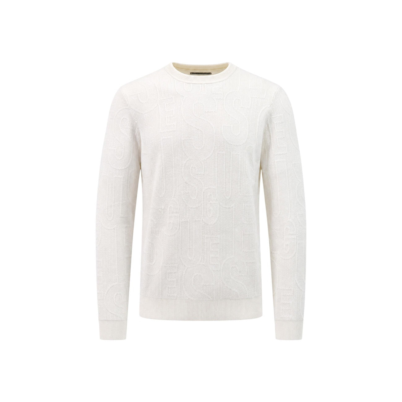 Guess Men's NESTOR CN ALLOVER LO Sweater – White