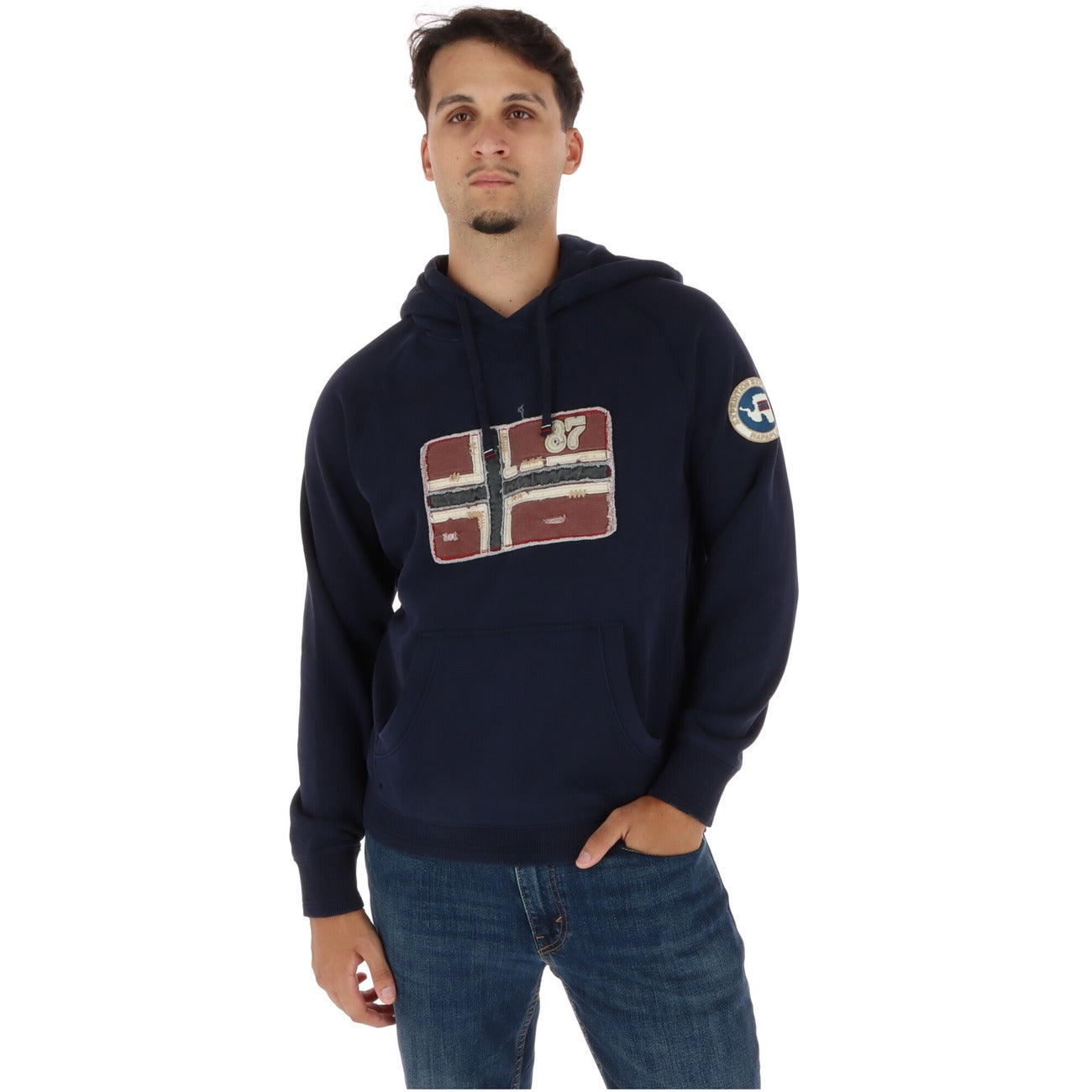 Men's Napapijri Printed Hoodie – Blue