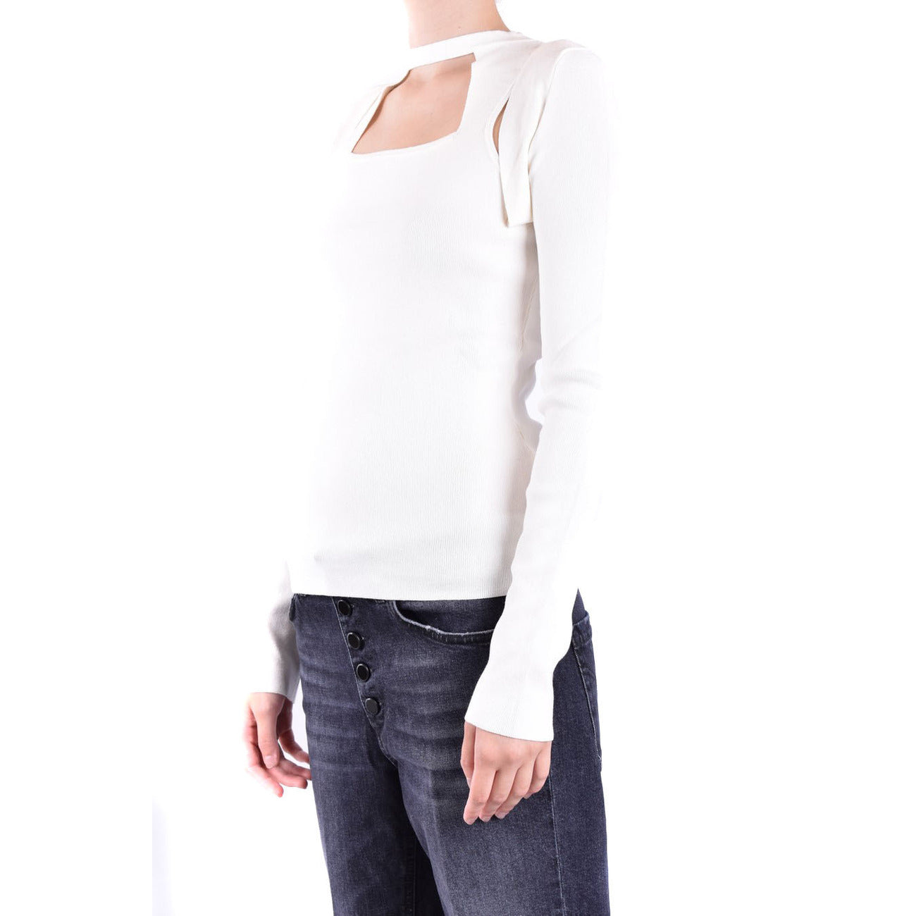 Dondup Women's Square Neck Sweater – White