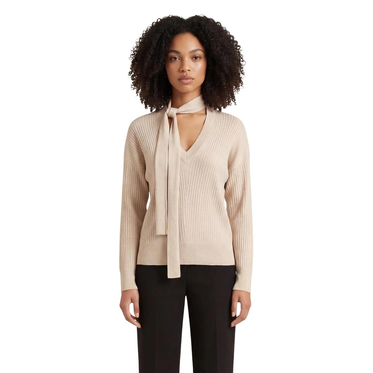 Liu Jo women's V-neck sweater - Beige