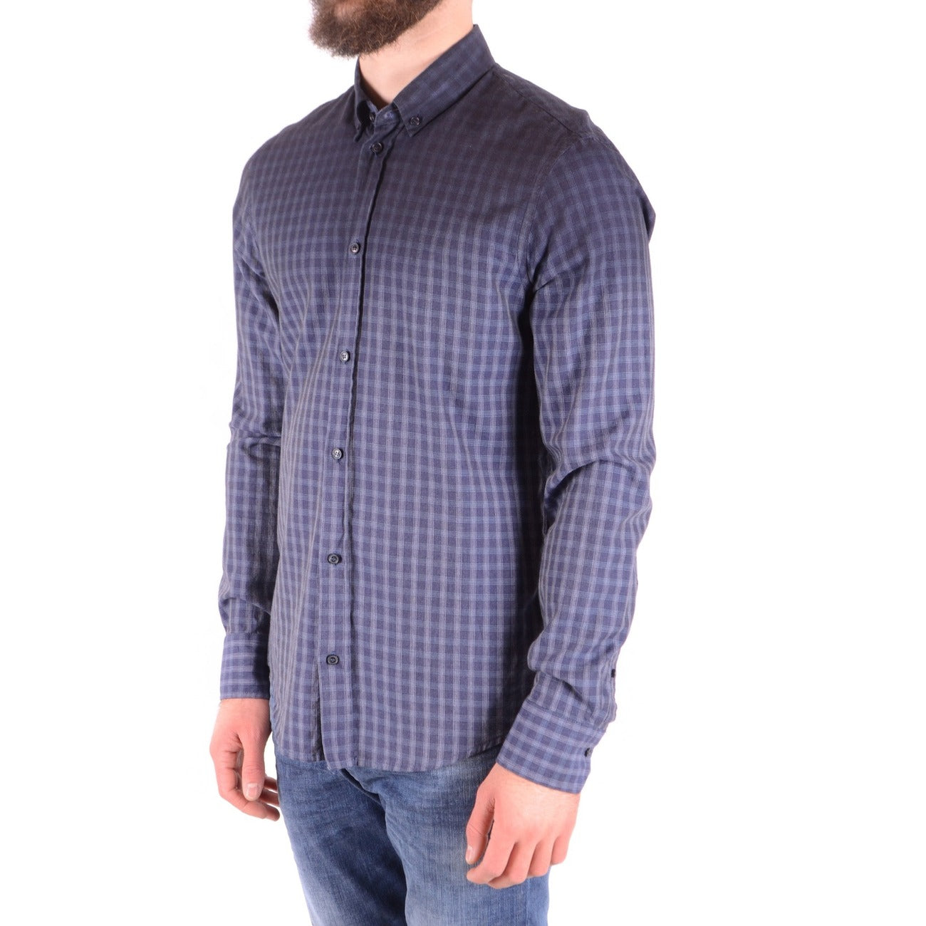Chemise homme Dondup à carreaux en coton – Bleu