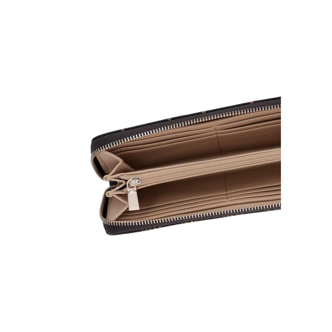Portefeuille zippé femme Guess Emelie Logo – Marron