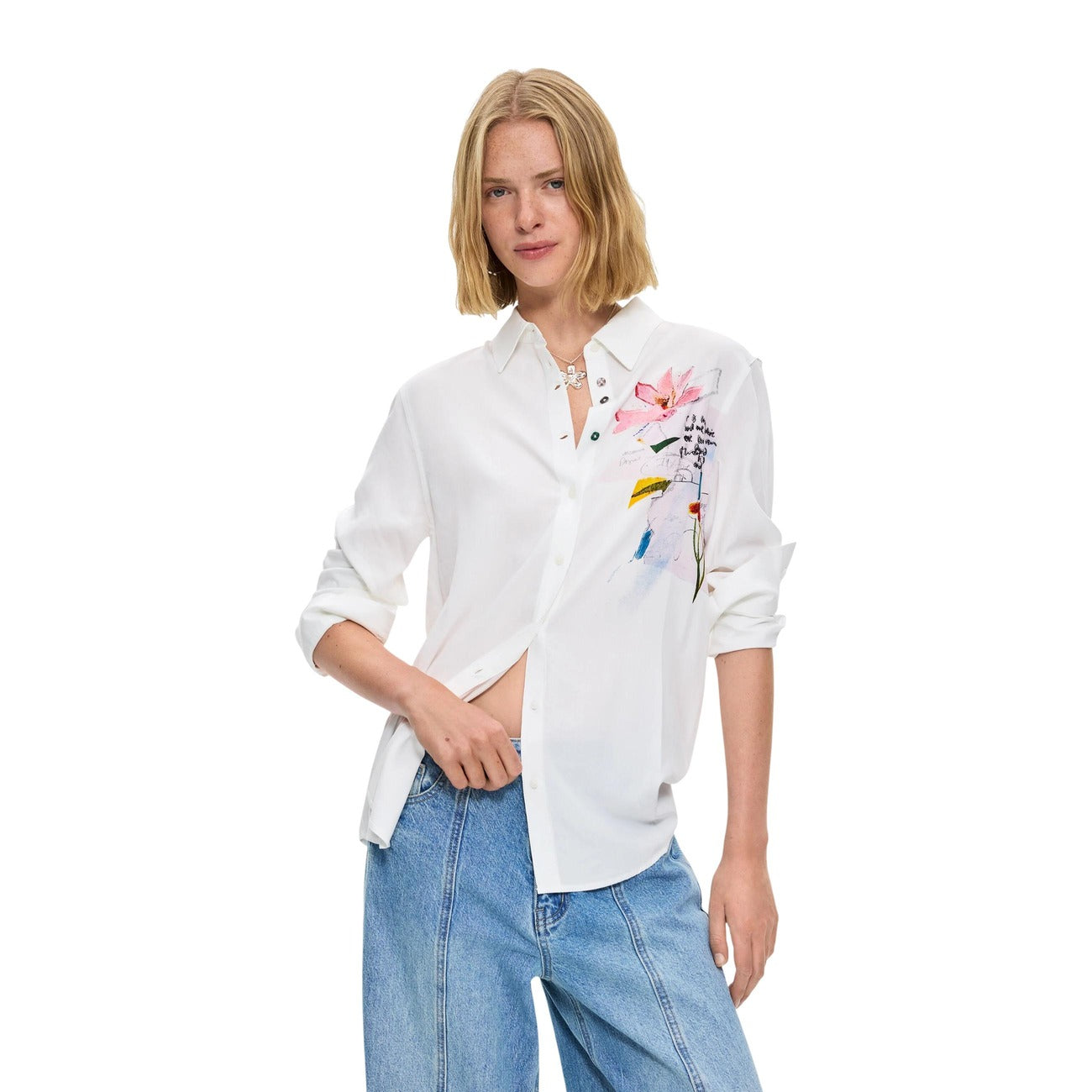 Chemise Desigual Tamesis Femme Florale – Blanche