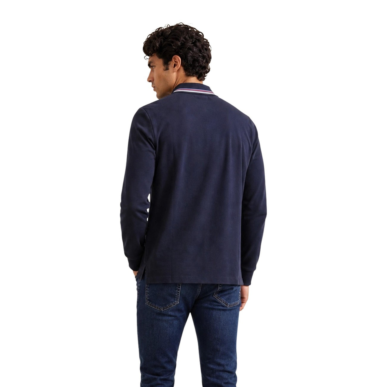Men's blue long-sleeved polo shirt Armani Exchange