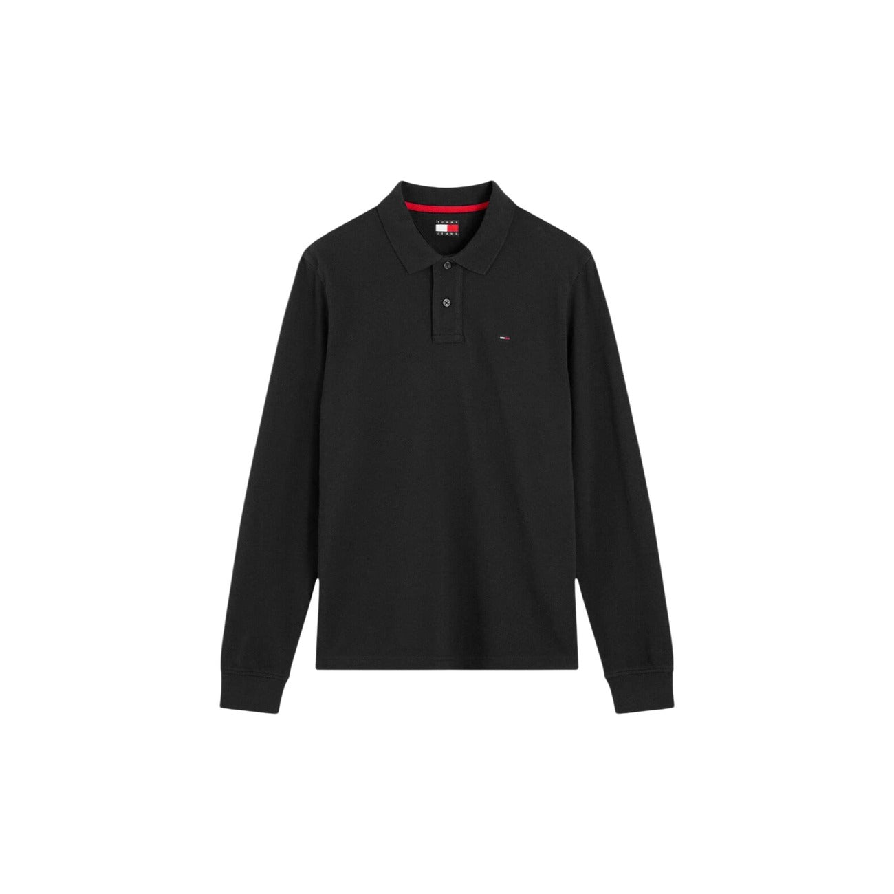 Men's black long-sleeved polo shirt Tommy Hilfiger Jeans