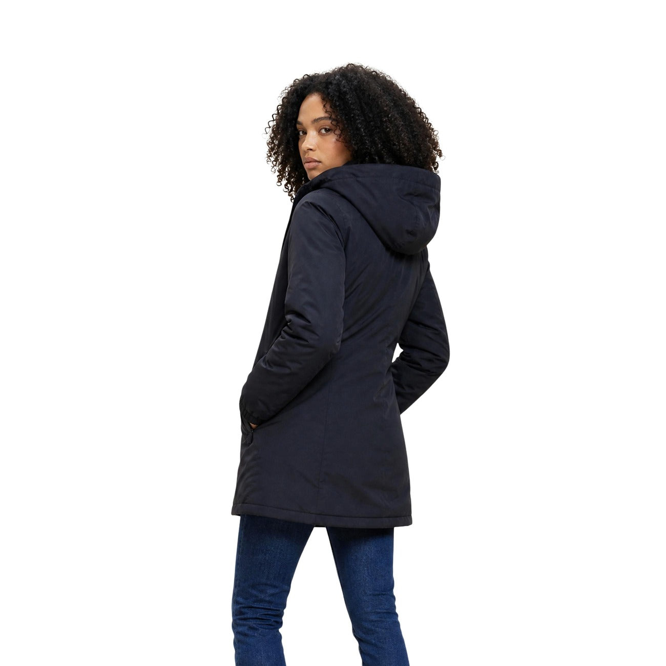 Women's K-Way Hooded Jacket – Black and Burgundy