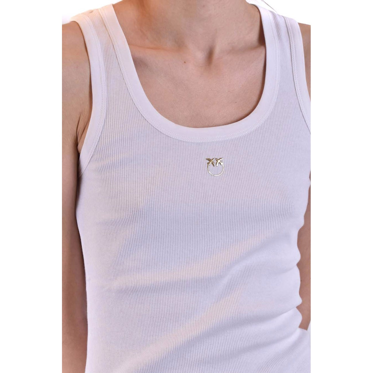 Pinko women's stretch cotton tank top – White