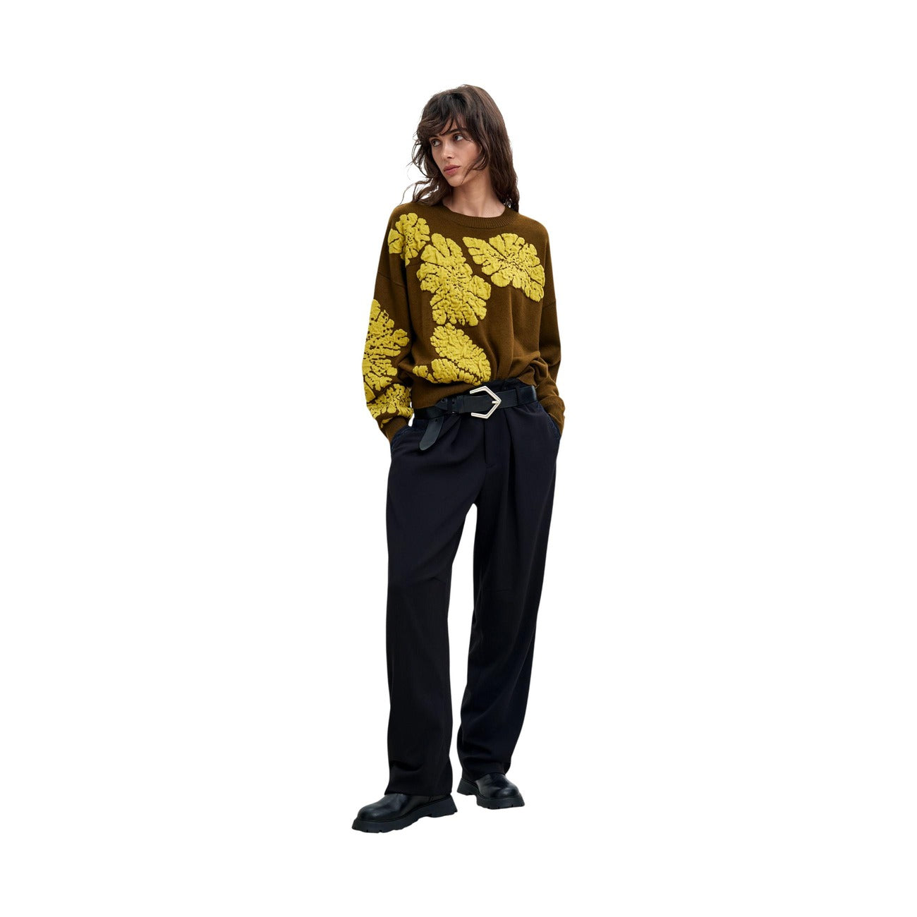 Women's Desigual Sweater with Wool – Green